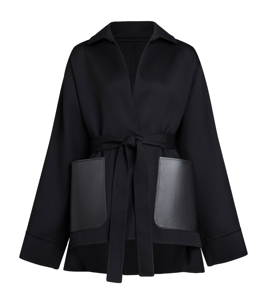 Alaïa Womens Virgin Wool Belted Jacket Noir Alaia Image 1