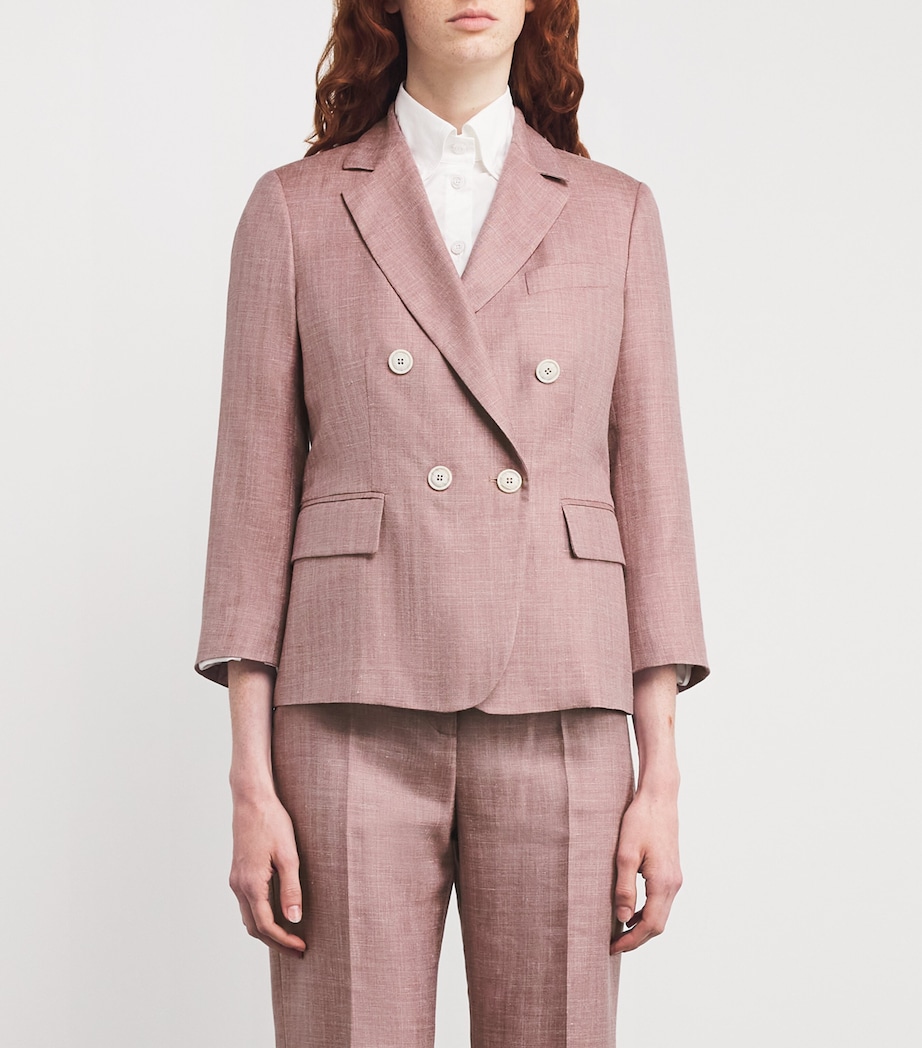 Wool-Silk-Linen Double-Breasted Blazer ANTICO Image 3