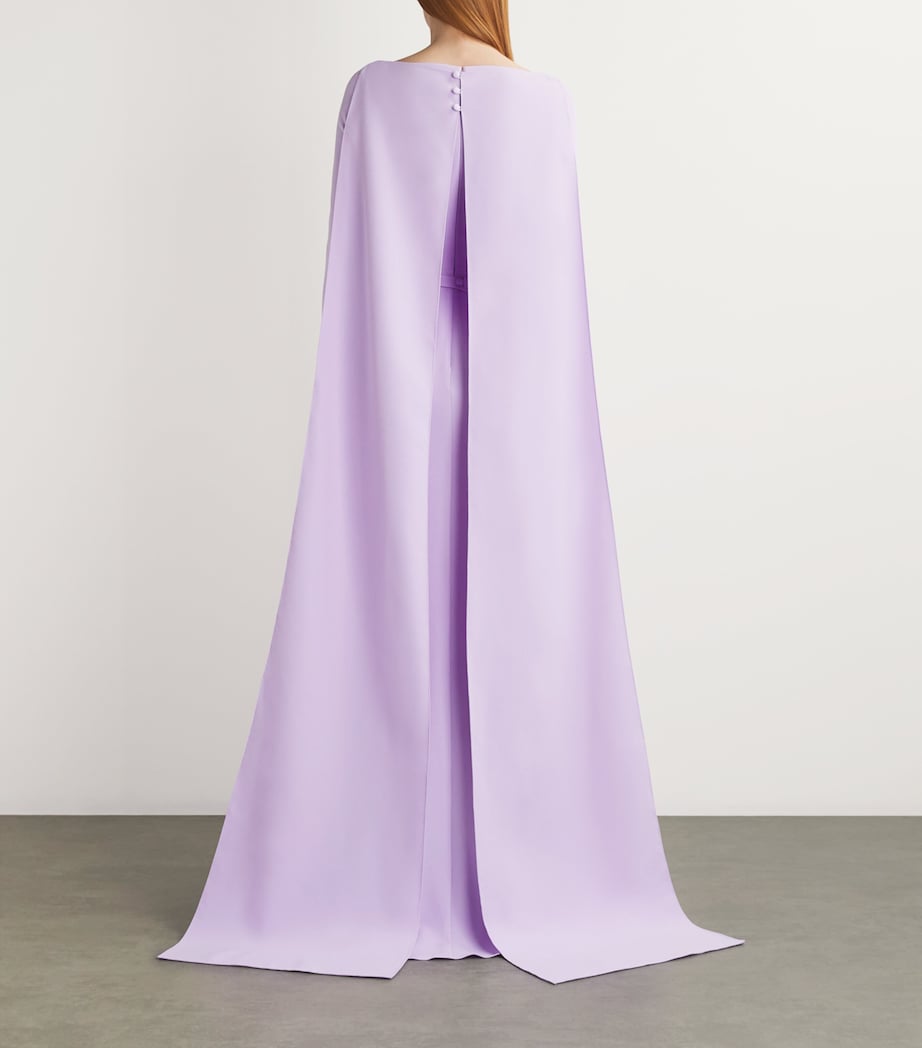 Safiyaa Womens Stretch-Crepe Embellished Ginevra Gown Verbena Image 3