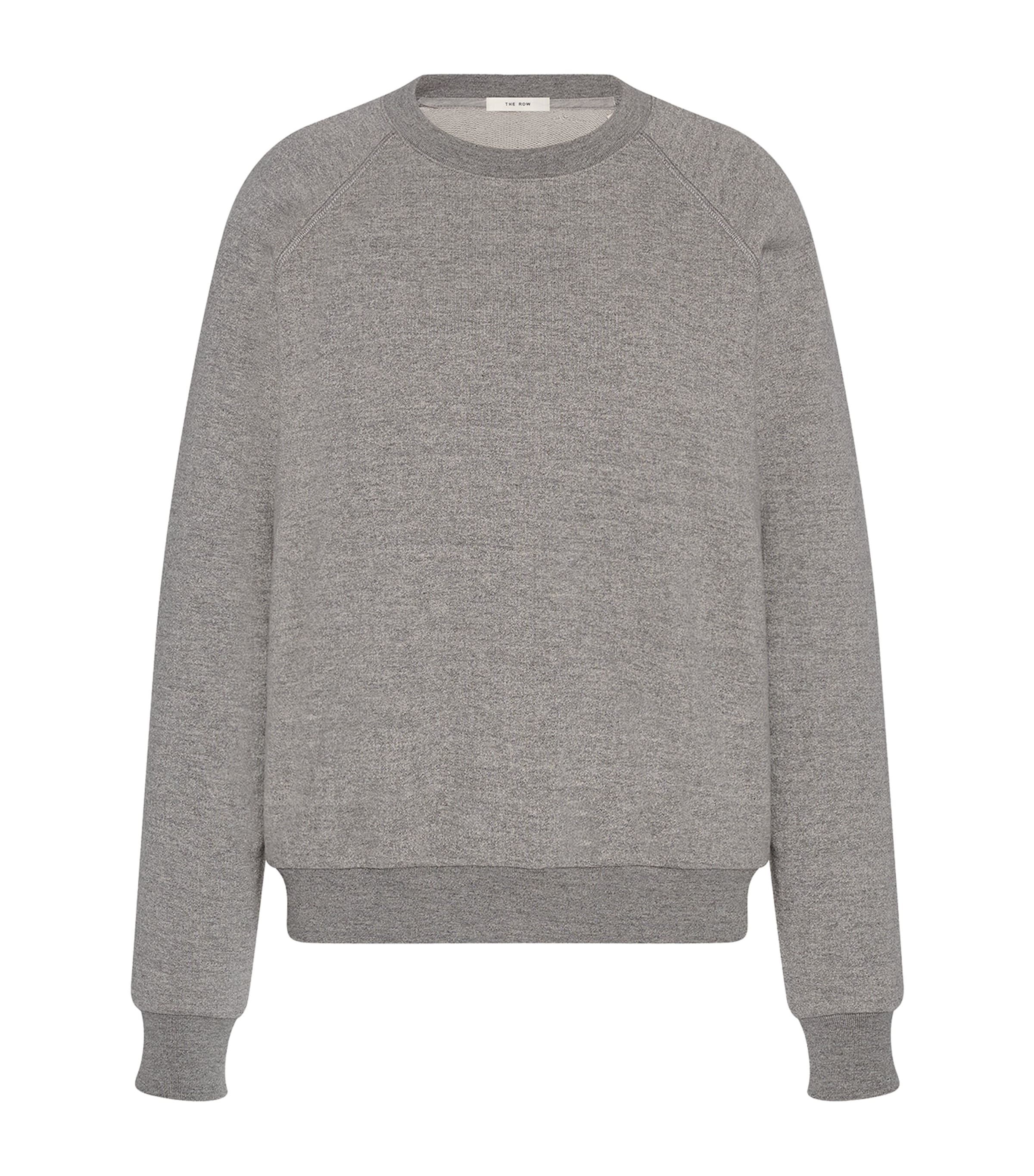 The Row Womens Eulalia Cotton-Cashmere Sweatshirt Grey Melange Image 1