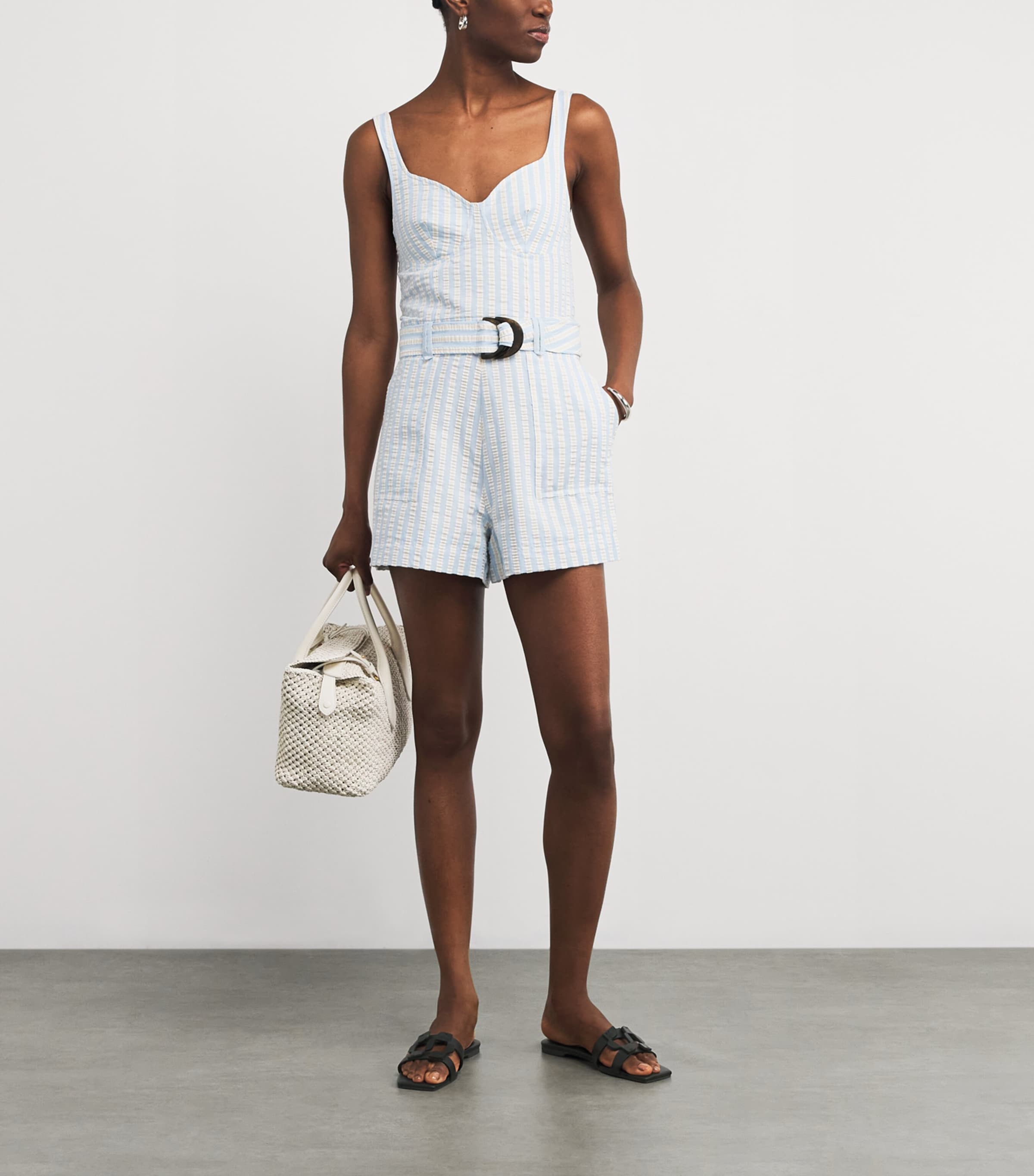 Leather Monogram Slides BLACK Image 2