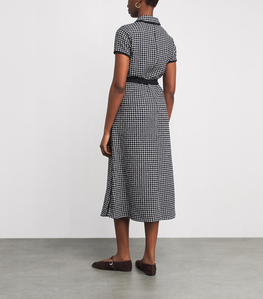ME+EM Womens Jacquard Midi Shirt Dress Navy Multi Image 4