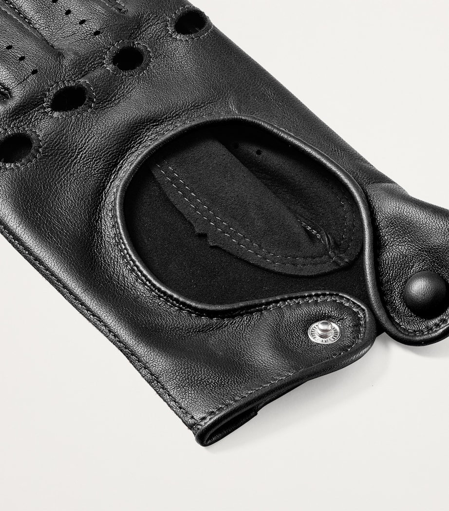Women's Nappa Leather Driving Gloves (Large) BLACK Image 4