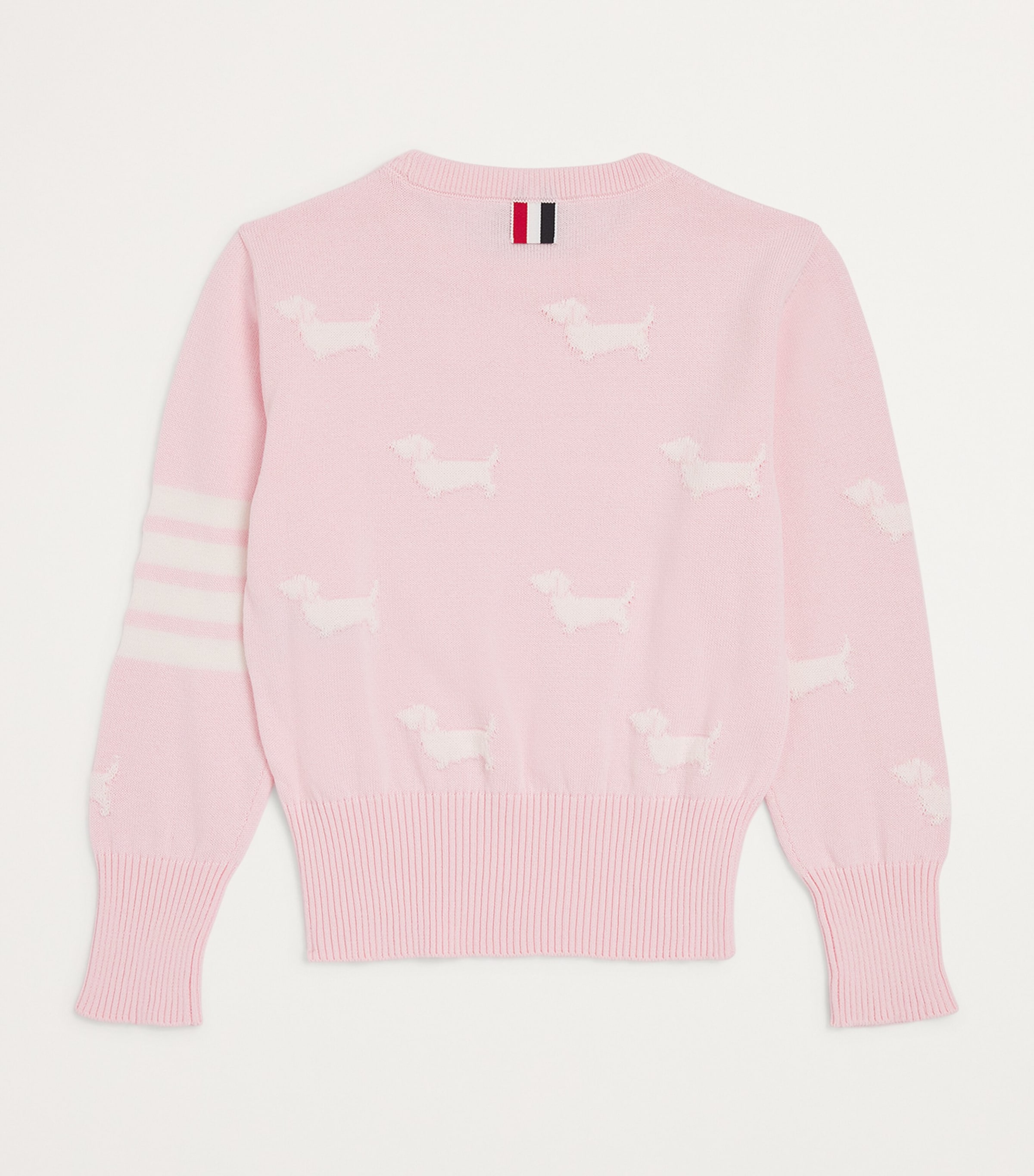 Thom Browne Kids Cotton Dog Print Sweater (2-12 Years) Lt Pink Image 2