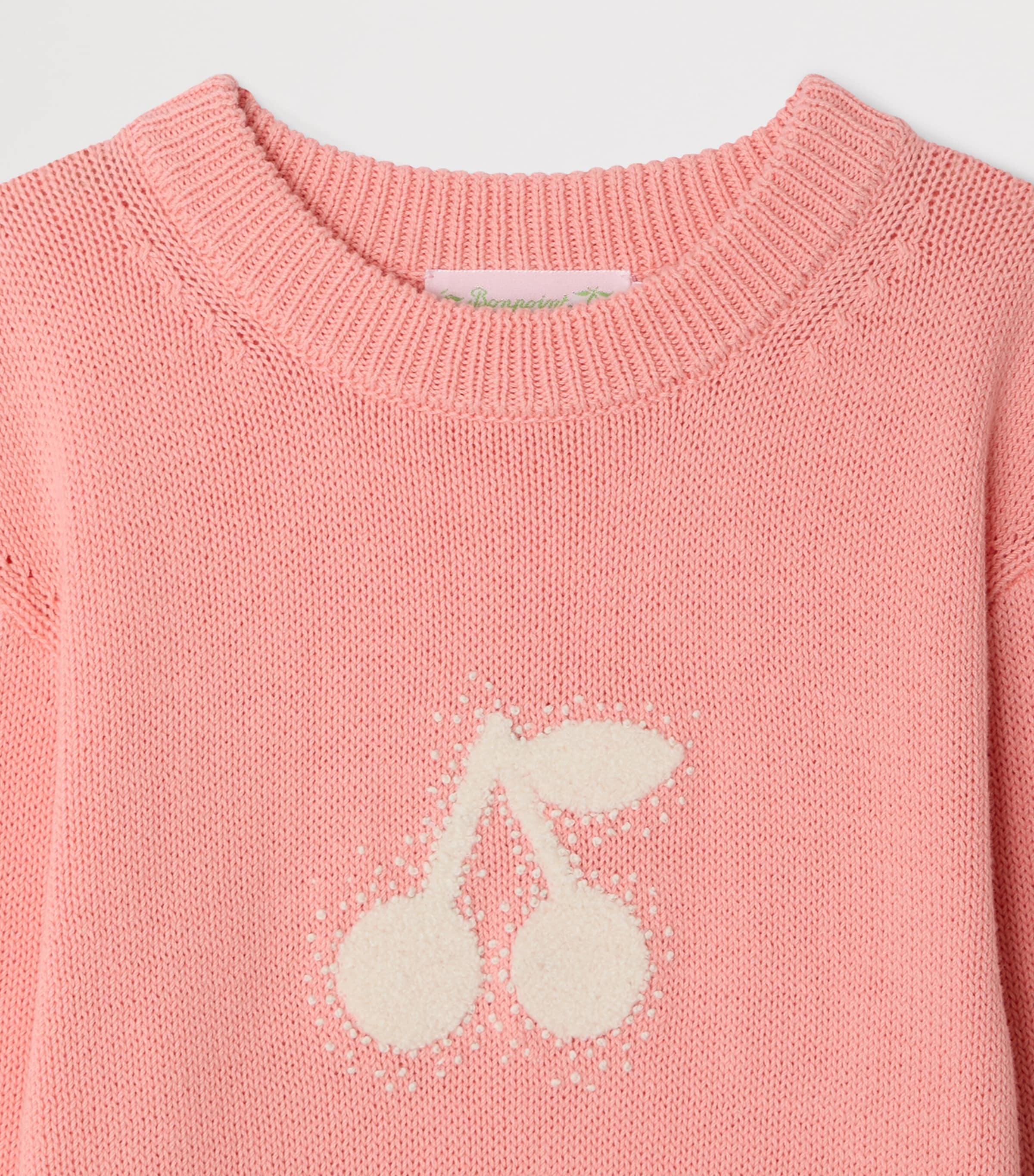 Cotton Jacquard Logo Sweater (10-14 Years) ROSE BONBON Image 3