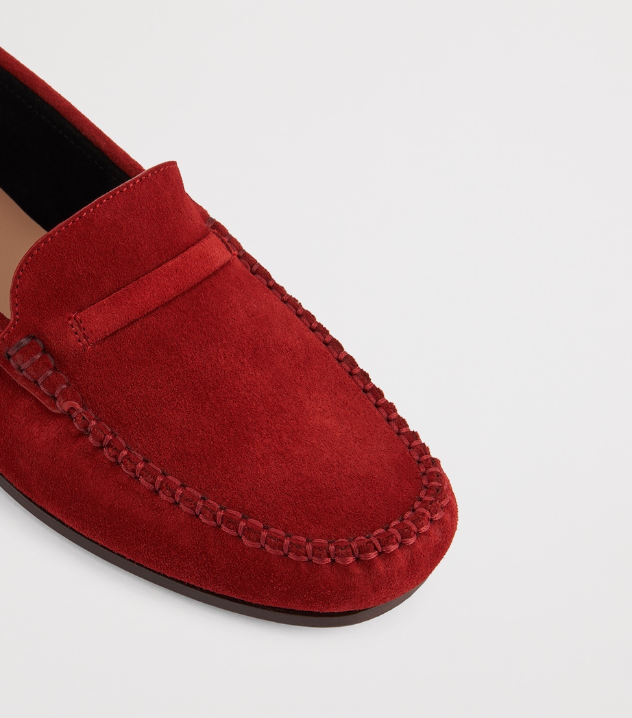 Malone Souliers Suede Knightsbridge Loafers Cardinale Red Image 5