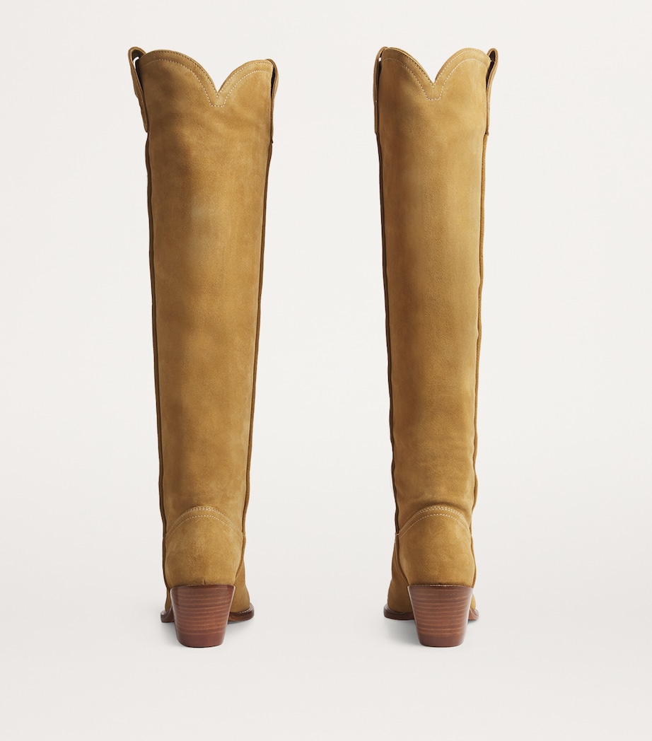 Polo Ralph Lauren Suede Knee-High Boots 35 Caramel Image 3