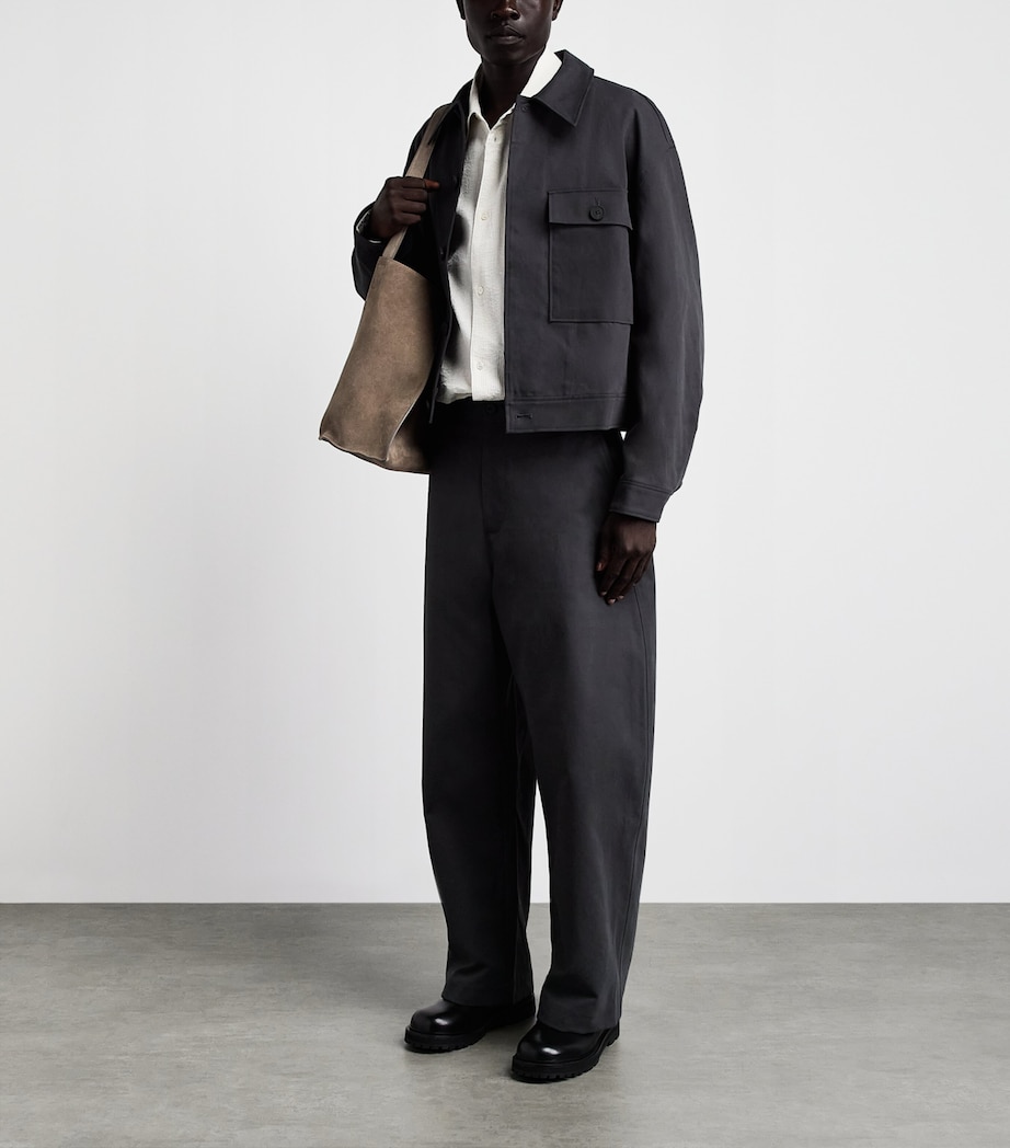 Studio Nicholson Mens Cotton Concealed Placket Overshirt Ore Image 2