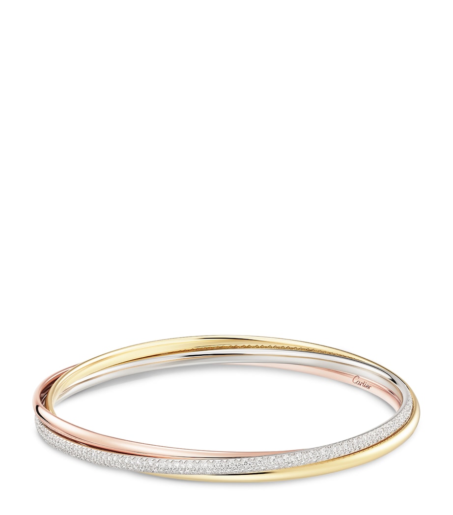 Small White, Rose, Yellow Gold and Diamond Trinity Bracelet MIXED GOLD Image 2
