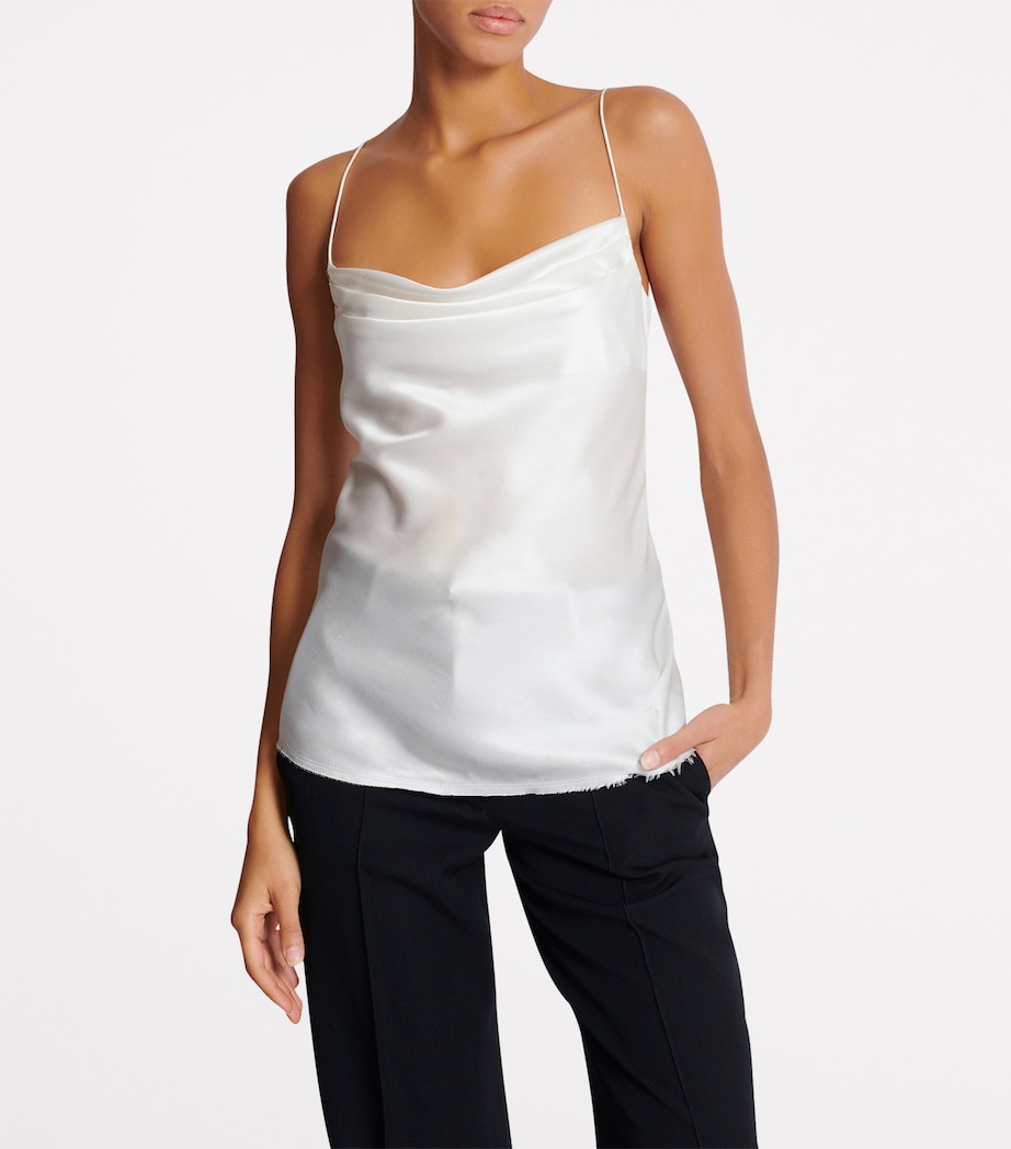 Silk Draped Top 0FA BLANC Image 2