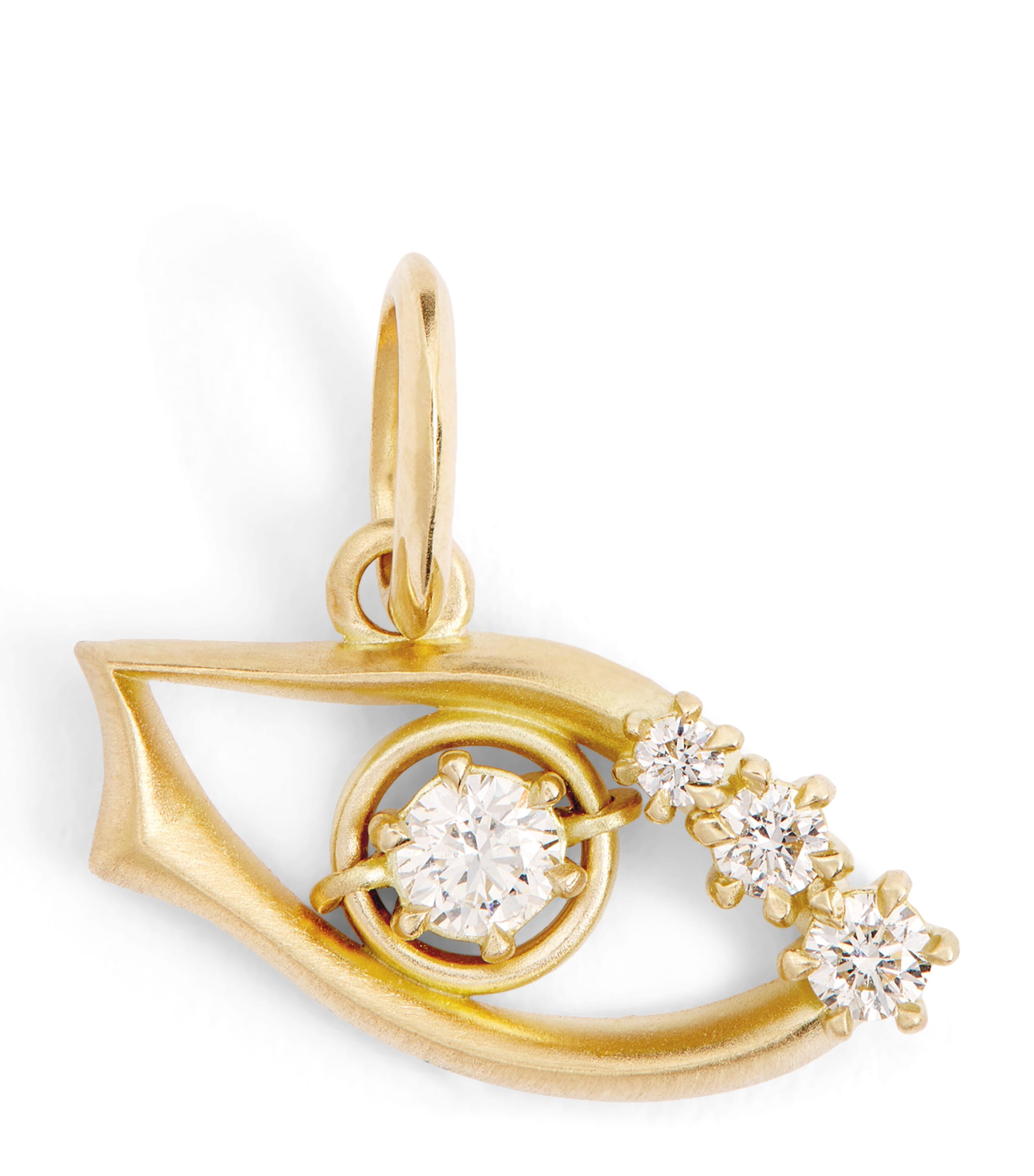 Jade Trau Yellow Gold And Diamond Victoria Evil Eye Charm In Gold