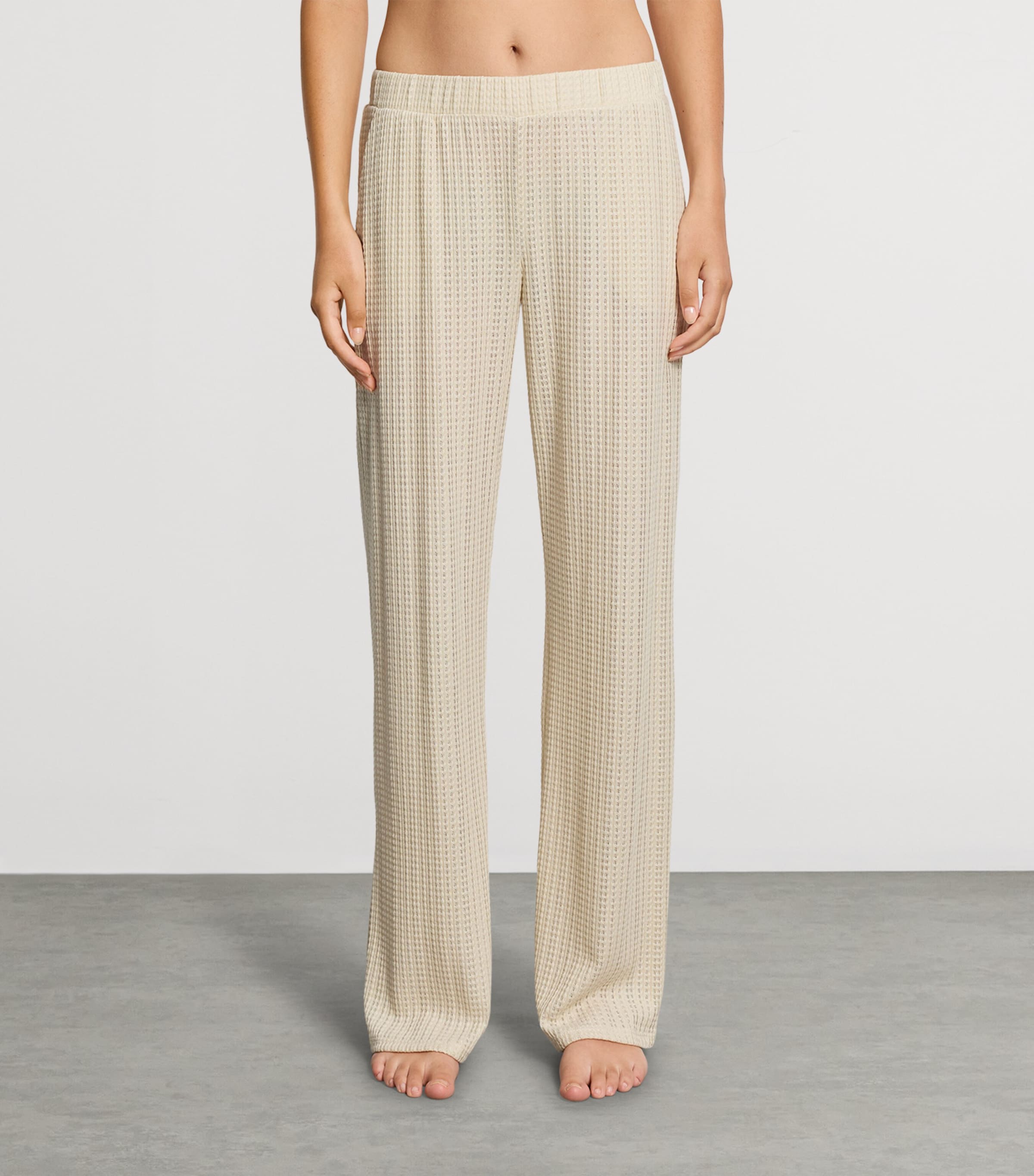 Hanro Womens Summer Knits Straight Trousers Oyster Gray Image 2