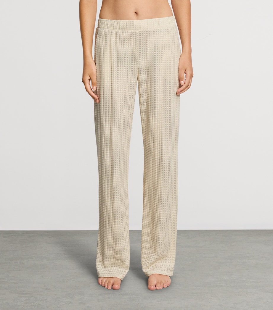 Hanro Womens Summer Knits Straight Trousers Oyster Gray Image 2