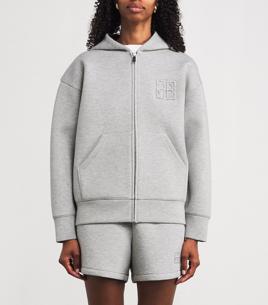 Heather Zip-Up Hoodie GREY Image 3