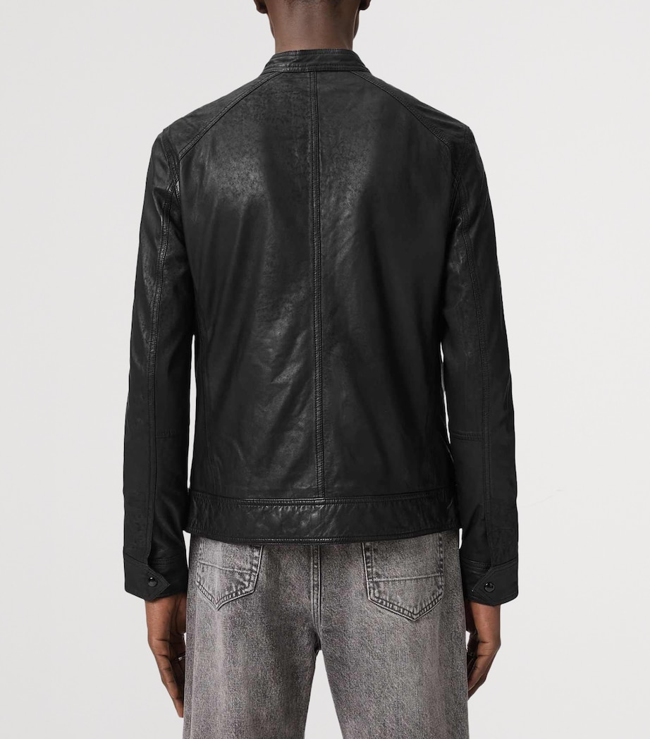 AllSaints Mens Colt Leather Jacket Black Image 3