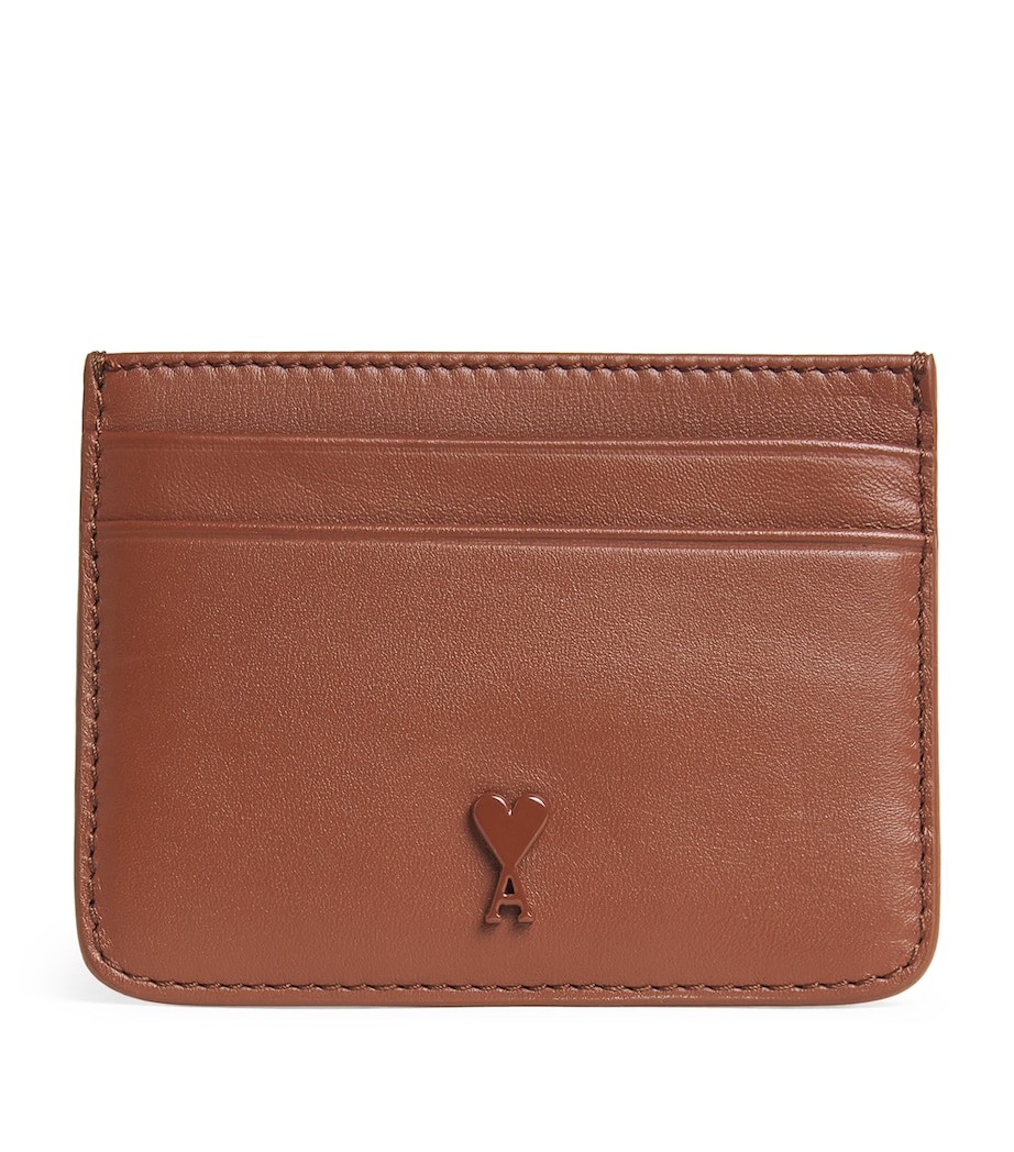 Leather Ami de Coeur Card Holder CARAMEL Image 1