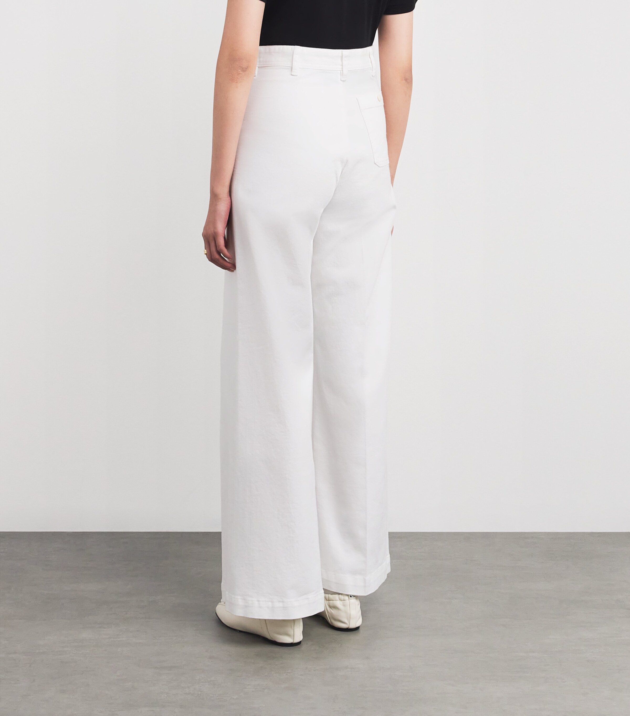 Stretch Cotton Twill Wide-Leg Trousers NEVIS Image 4