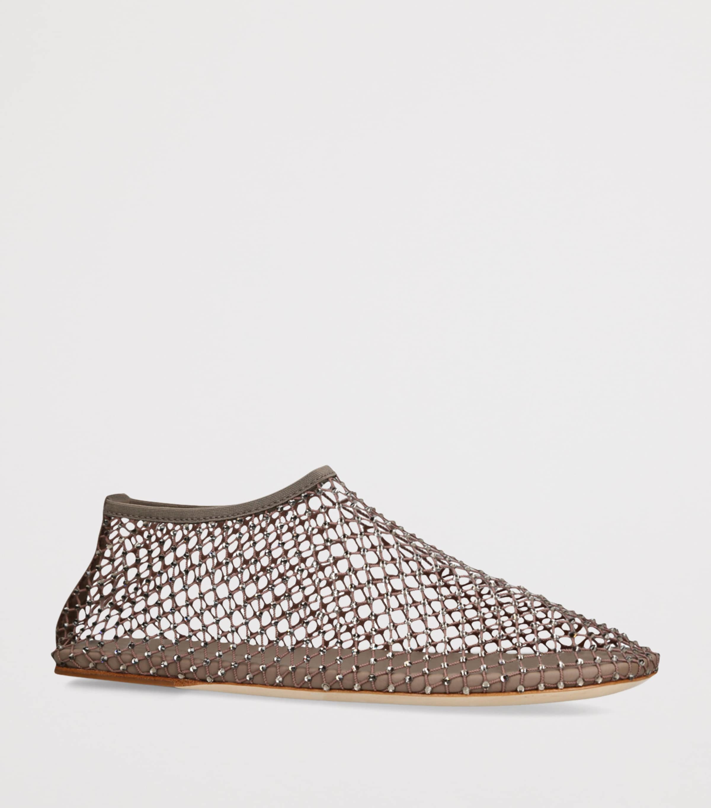 Christopher Esber Mesh Embellished Minette Ballet Flats Taupe Image 3