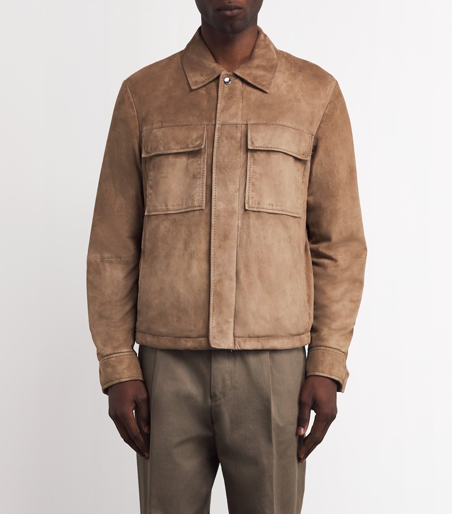 Aqualeather Suede Shacket 074BROWN Image 3