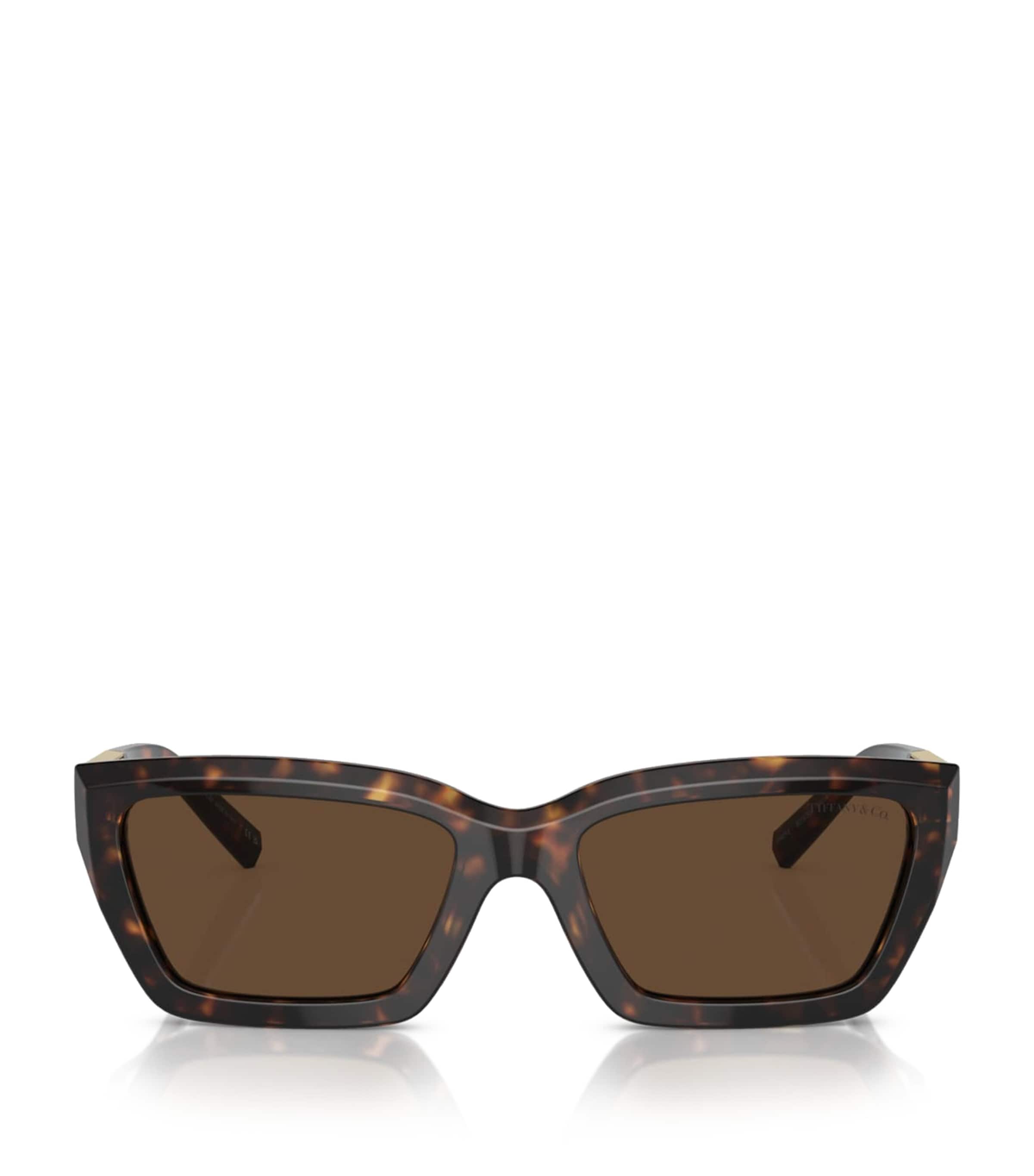 Tiffany & Co Acetate Rectangular Sunglasses In Brown