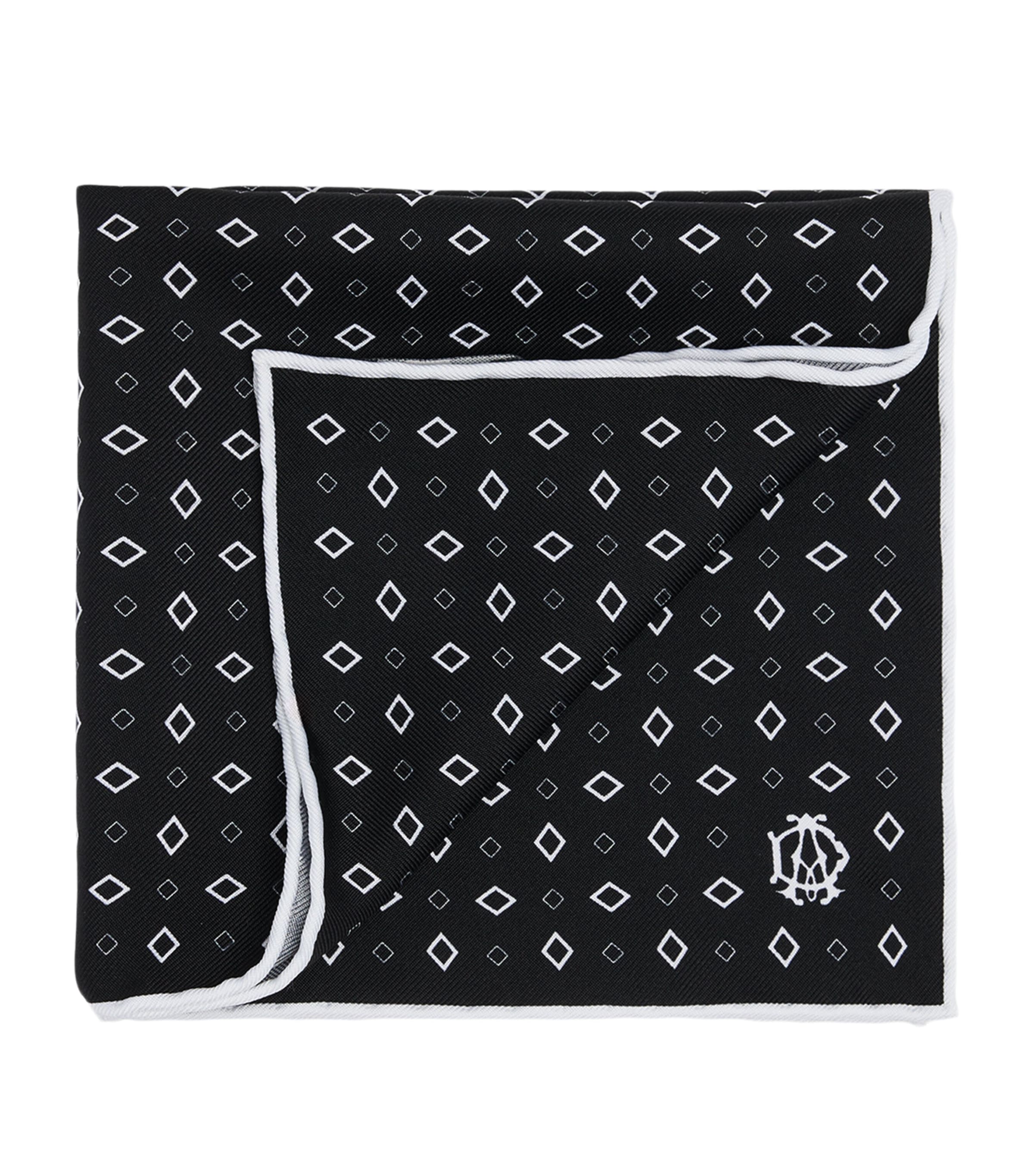 Dunhill Mulberry Silk Polka Dot Pocket Square Image 1