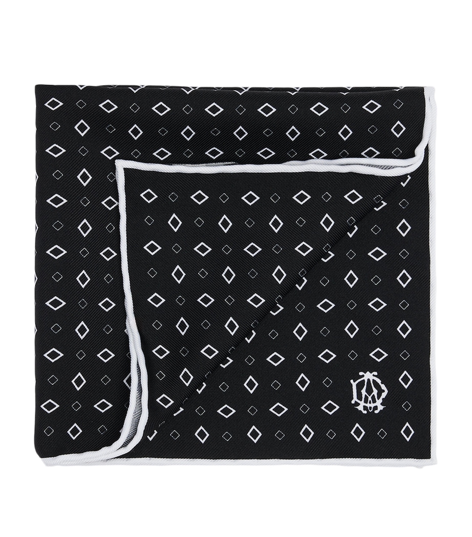 Dunhill Mulberry Silk Polka Dot Pocket Square Image 1