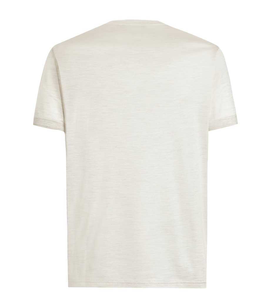 Dolce&Gabbana Mens Silk T-Shirt White Beige Hazelnut Image 2