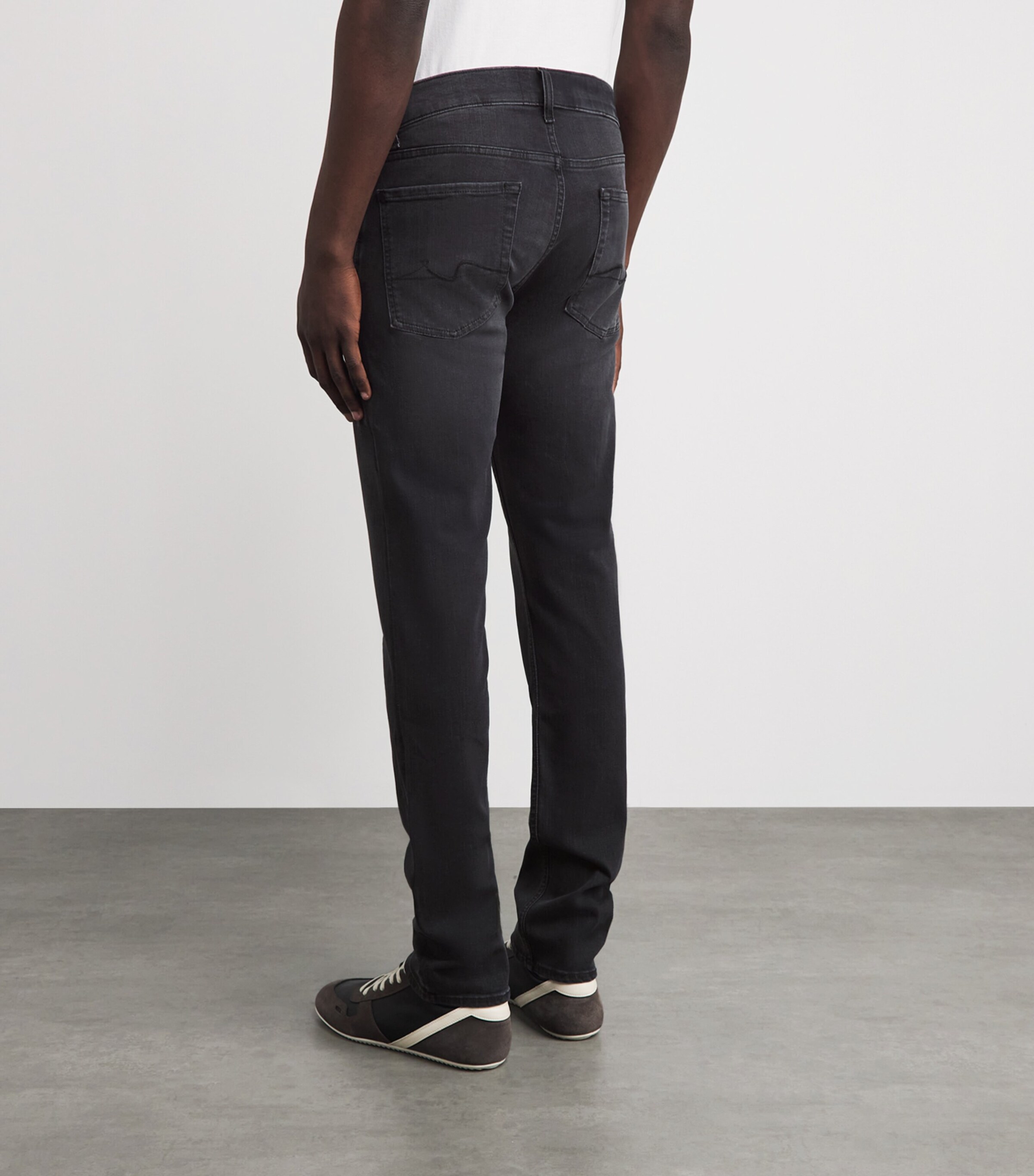 7 For All Mankind Mens Slimmy Lux Performance Plus Jeans Washed Black Image 5