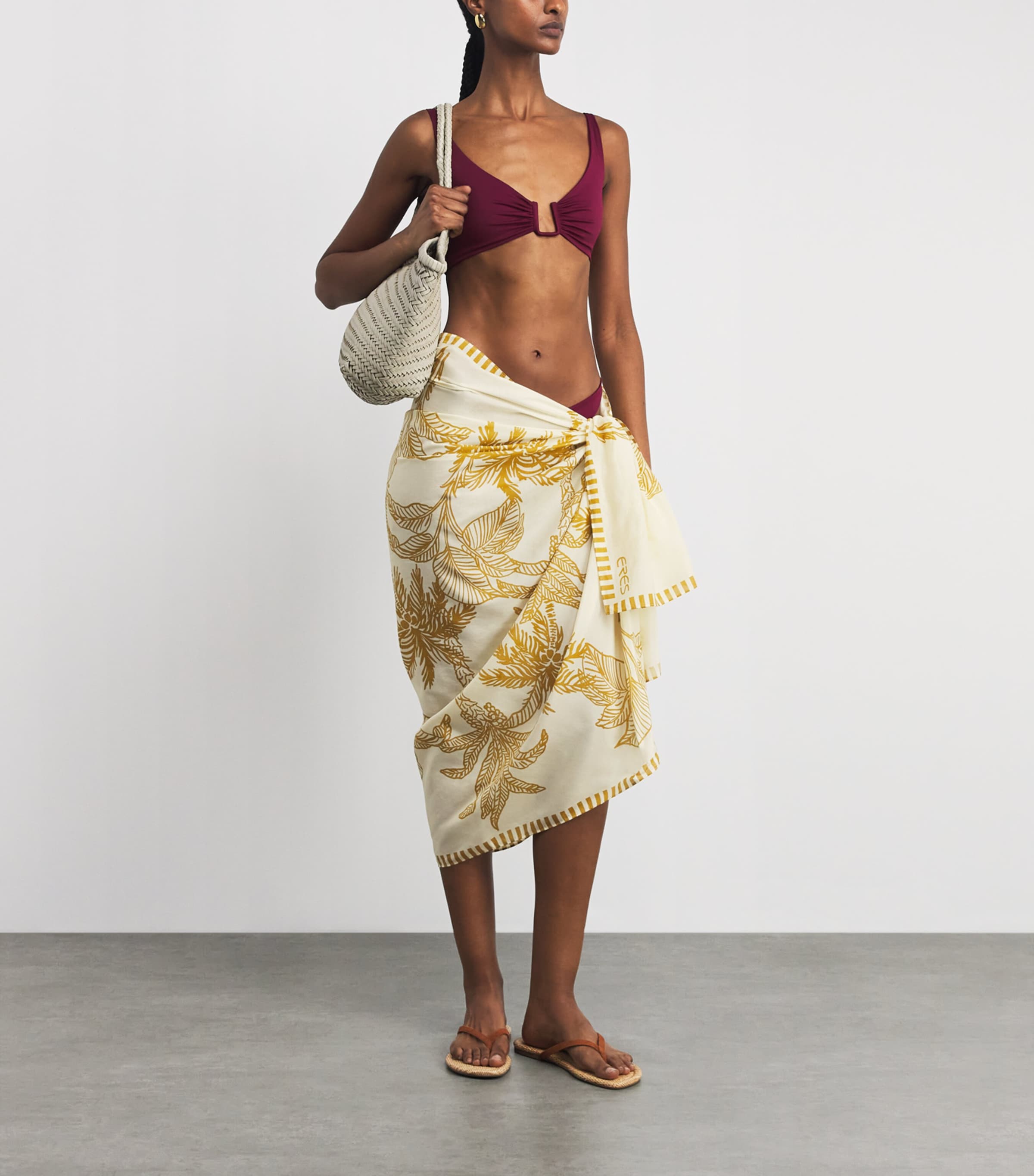 Eres Womens Cotton-Silk Printed Sarong Imp Vyg Pnma Image 2