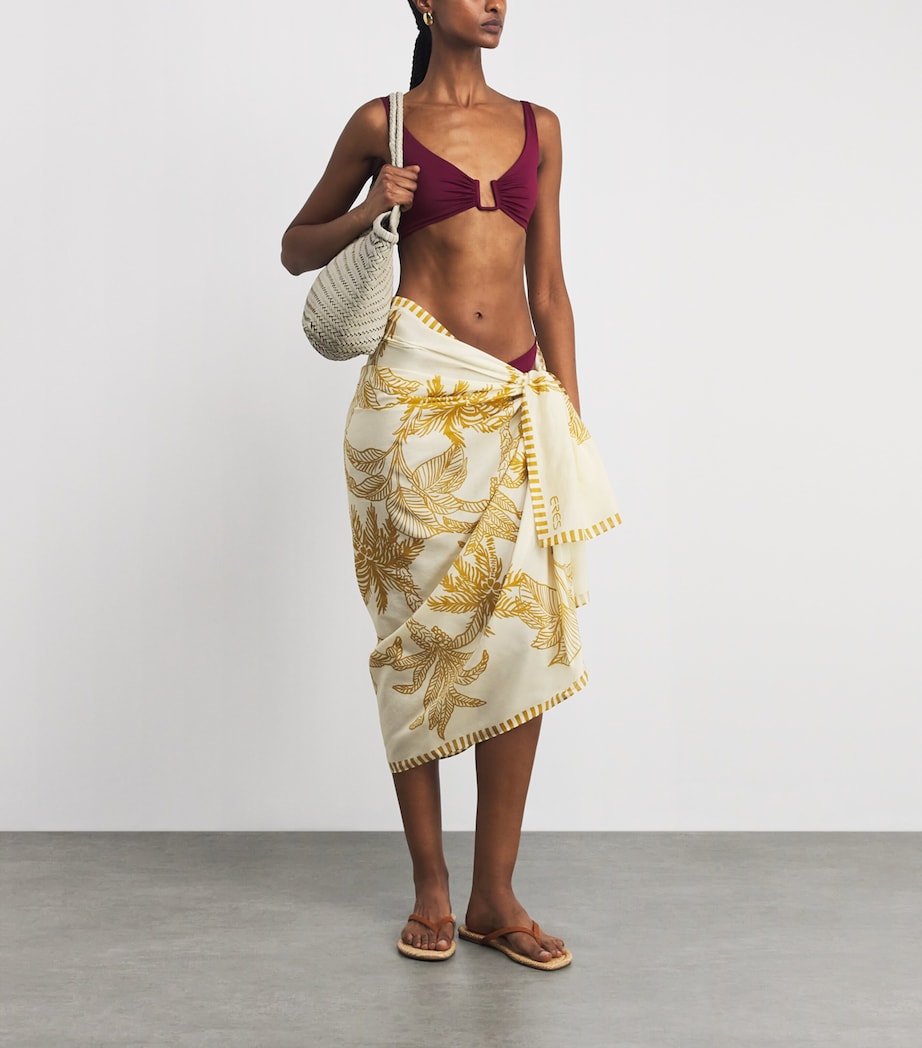 Eres Womens Cotton-Silk Printed Sarong Imp Vyg Pnma Image 2