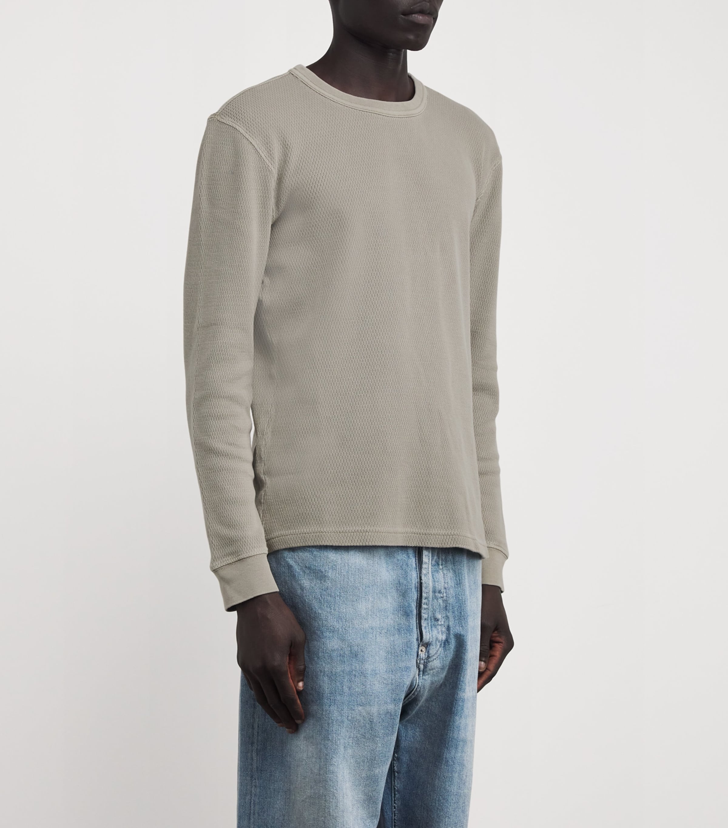 Citizens of Humanity Mens Cotton Waffle-Knit Sweatshirt Plcan Image 3