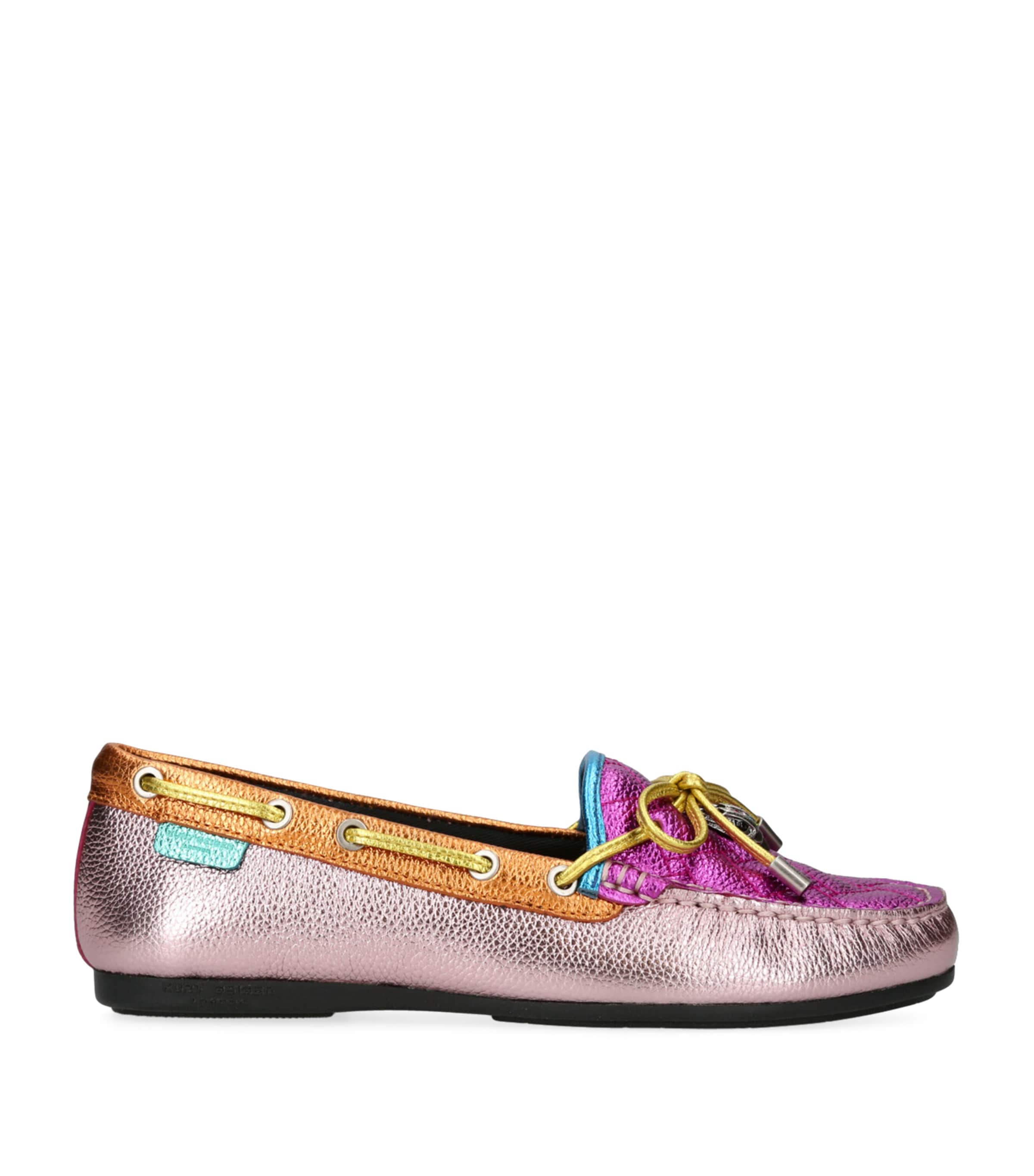 Kurt Geiger London Leather Eagle Moccasins Pink Comb Image 3