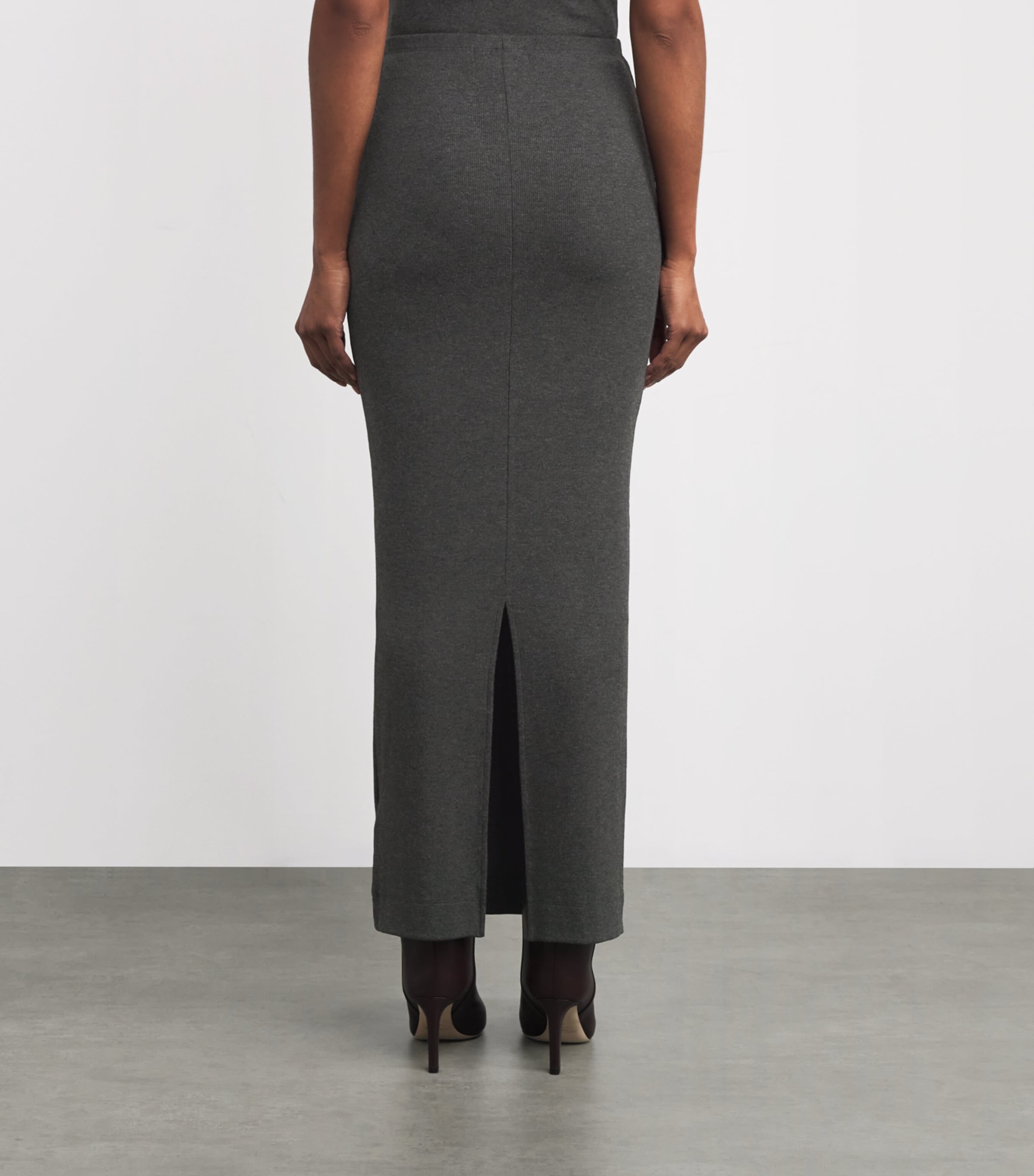 Ribbed Emma Maxi Skirt HEATHER CHARCOAL CHA Image 4