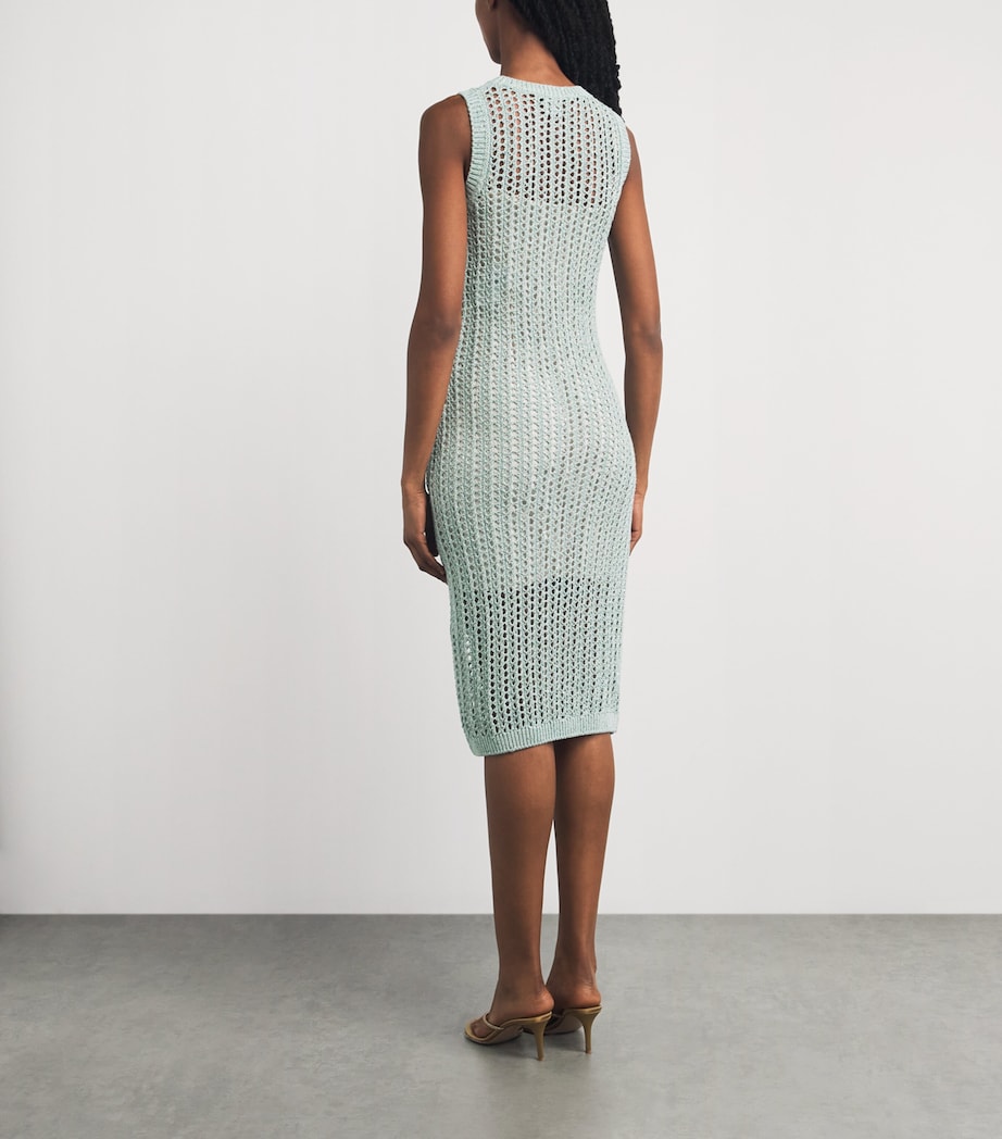 Eleventy Womens Linen-Blend Knitted Midi Dress Giada Image 4