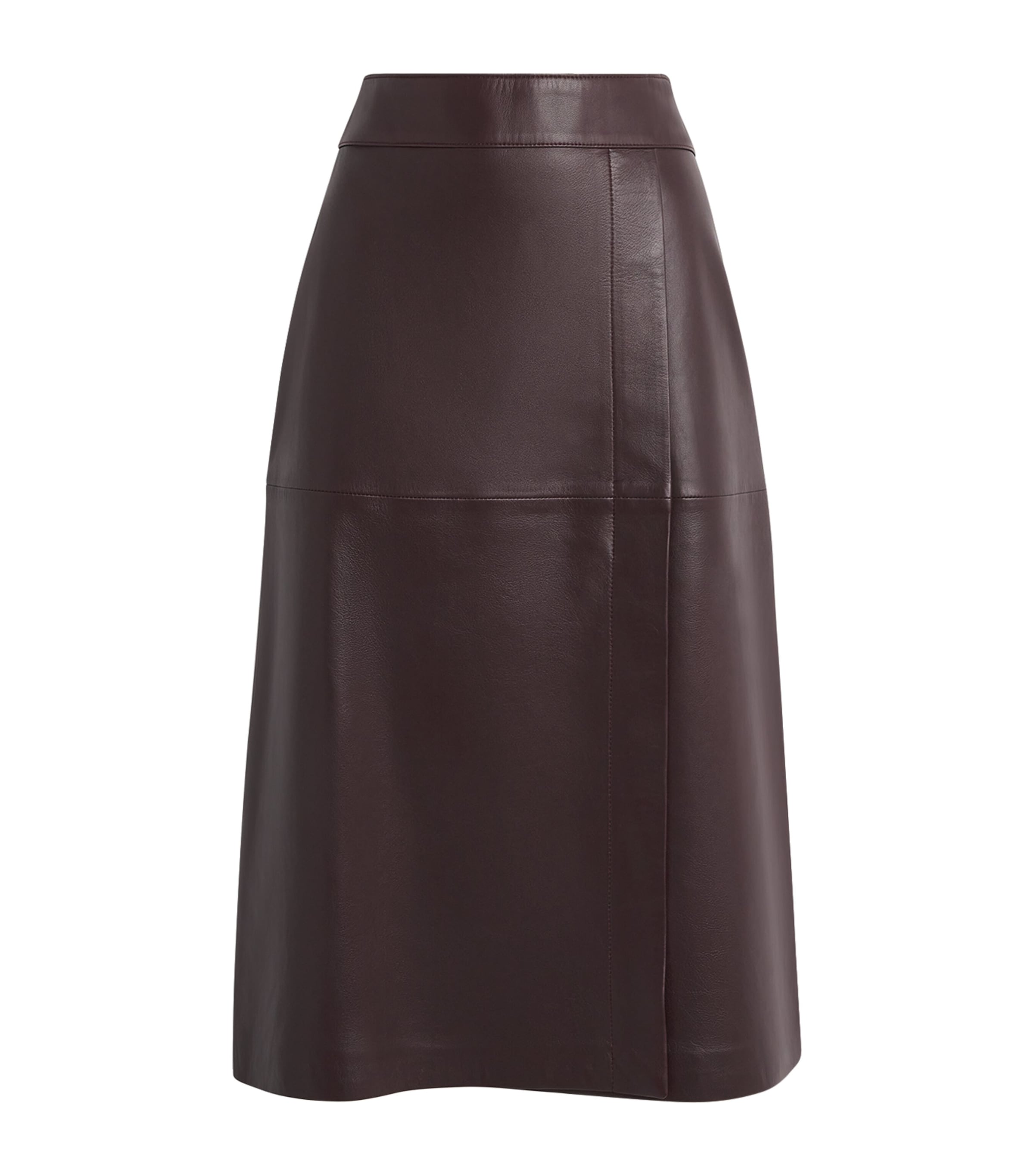 Joseph Leather Sèvres Midi Skirt In Red