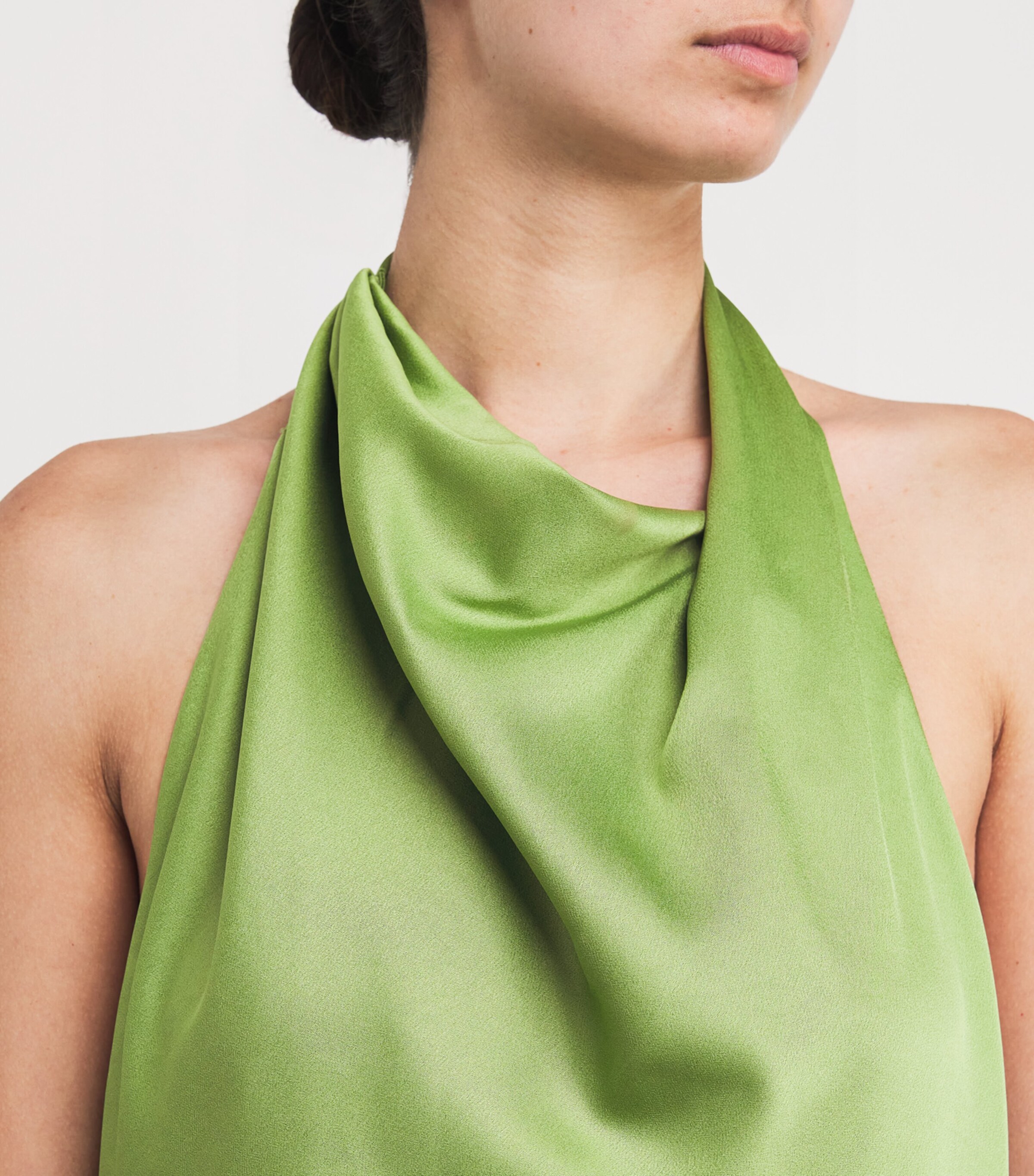 Simkhai Womens Satin Reannon Gown Deep Peridot Image 6
