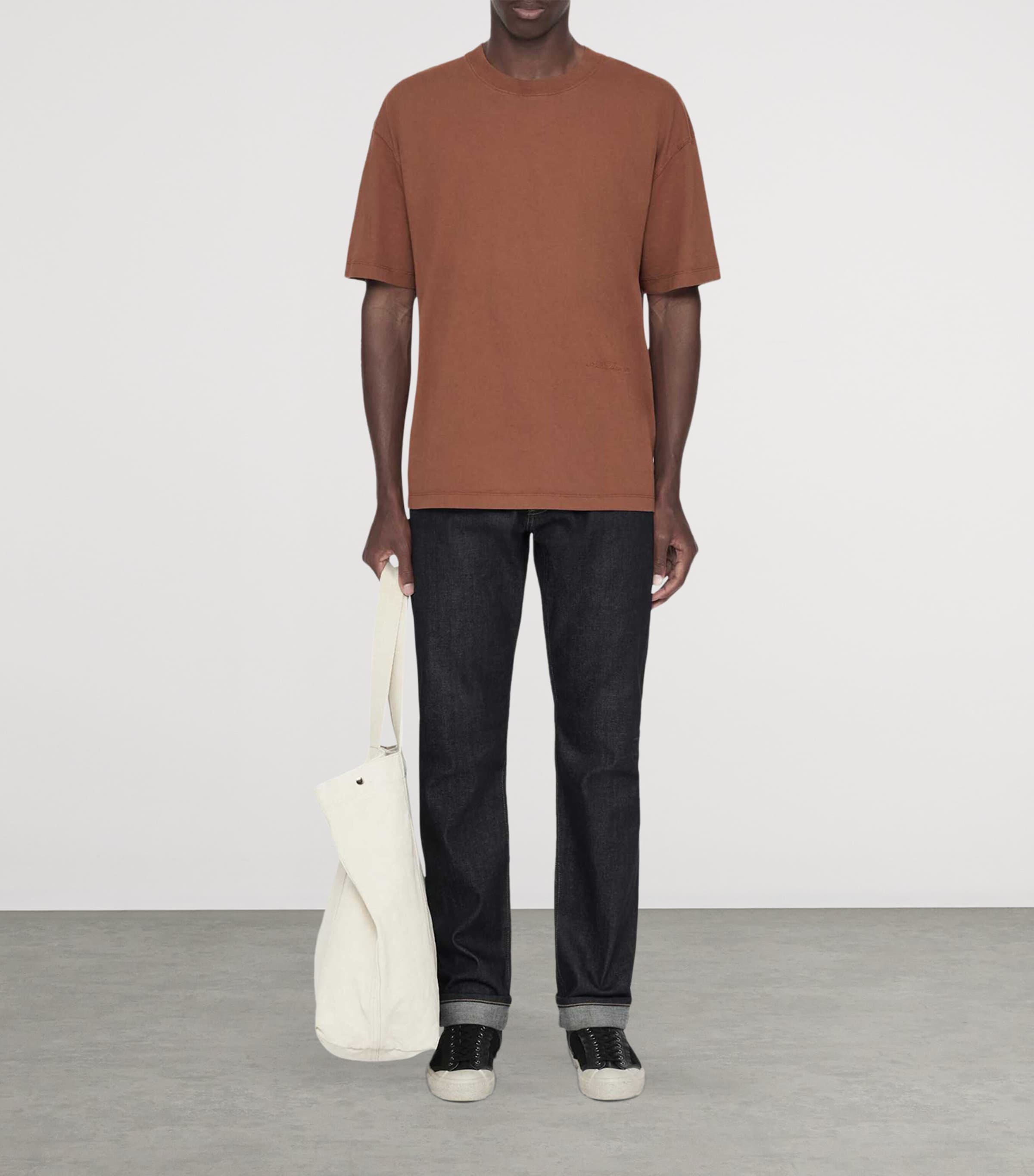 AllSaints Mens Organic Cotton Maddox T-Shirt Rust Orange Image 2