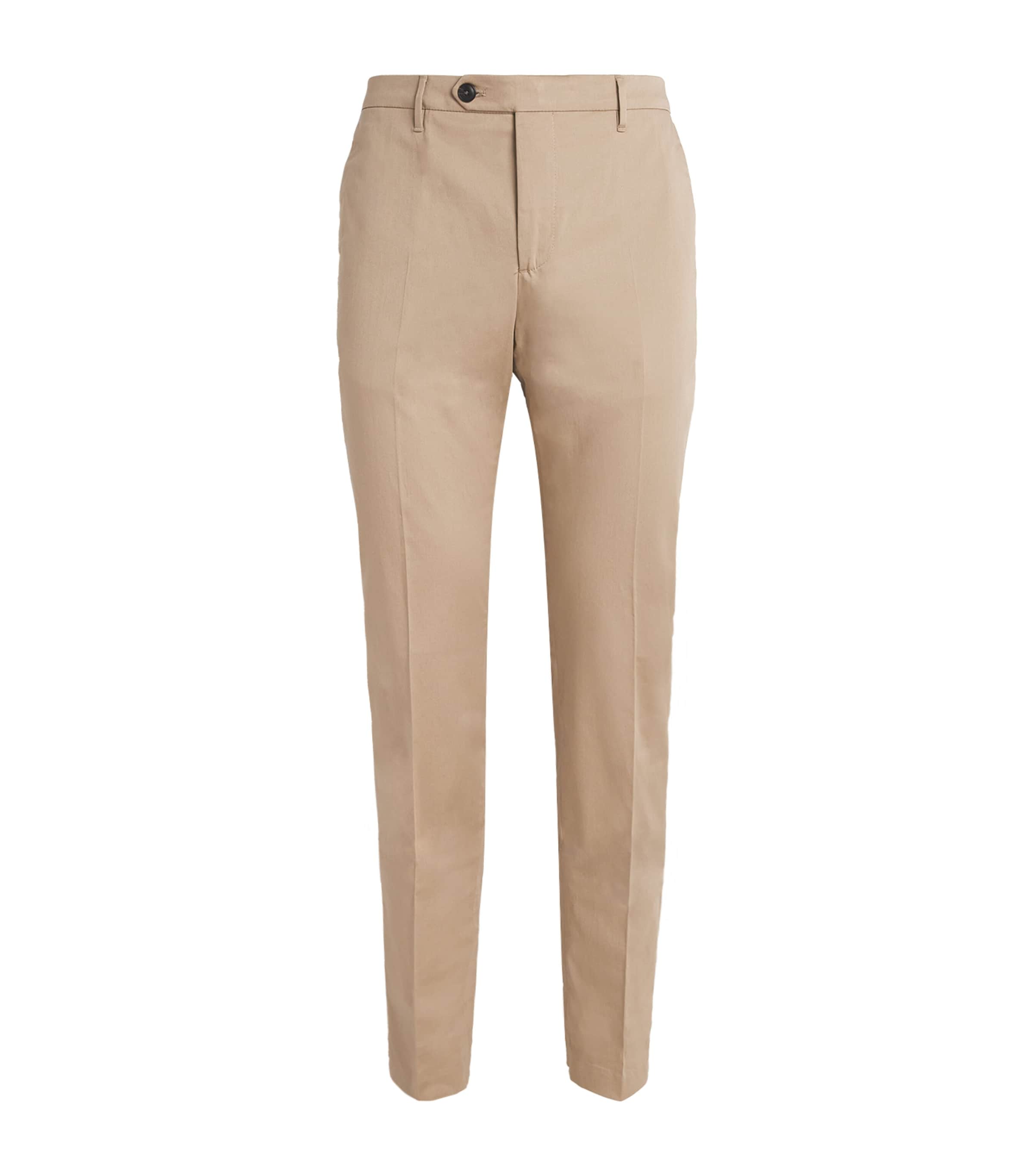 Pal Zileri Stretch-cotton Chinos In Brown