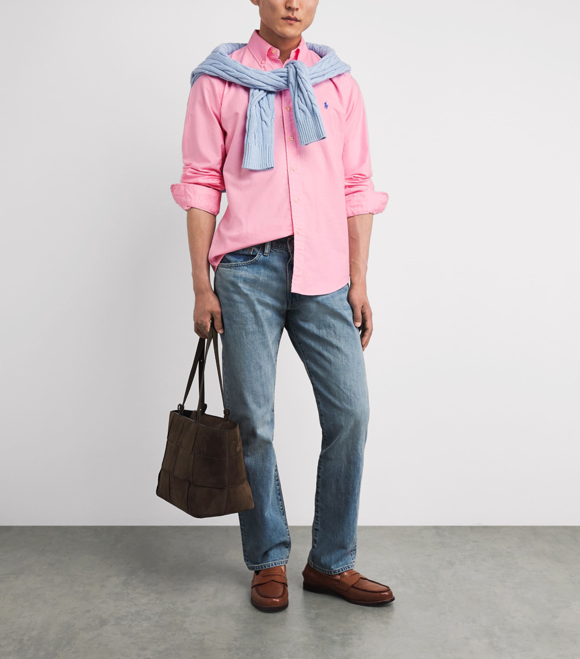 Polo Ralph Lauren Mens Slim Oxford Shirt Carmel Pink Image 2