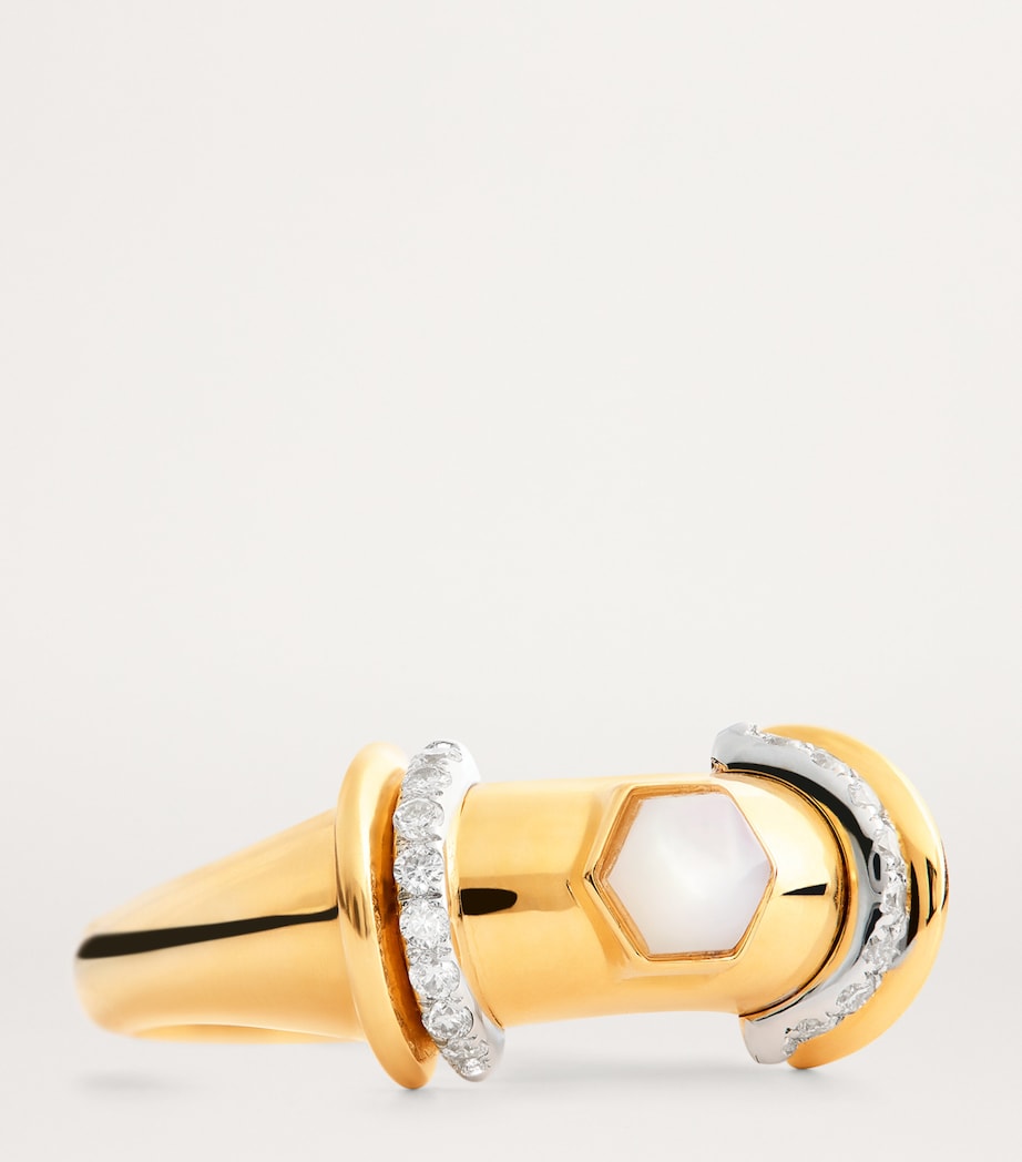 Yellow Gold, Diamond and Mother-of-Pearl Lot N*91 Ring YELLOW GOLD Image 6
