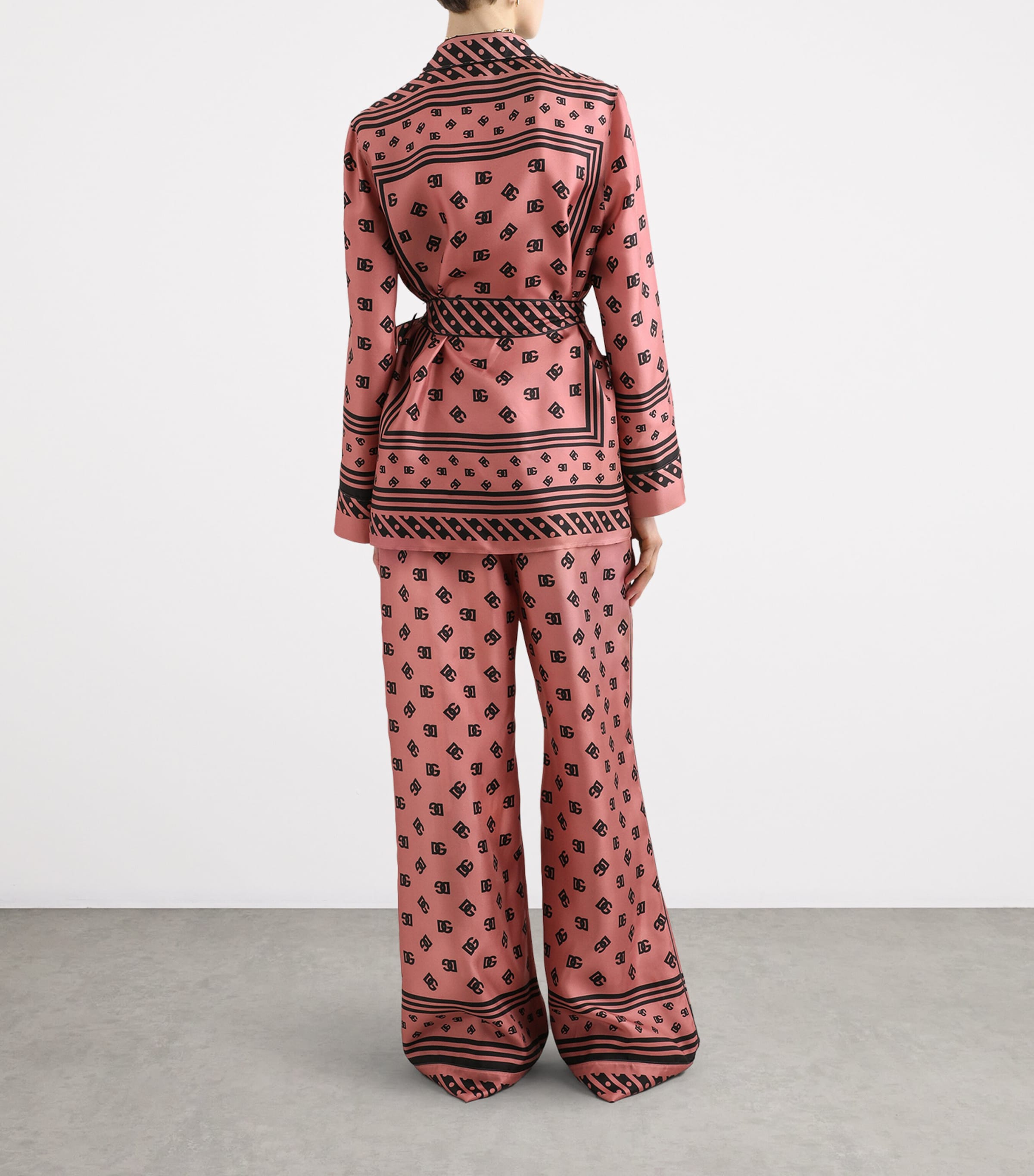 Silk Logo Print Shirt F0473-DARK POWDER PI Image 5