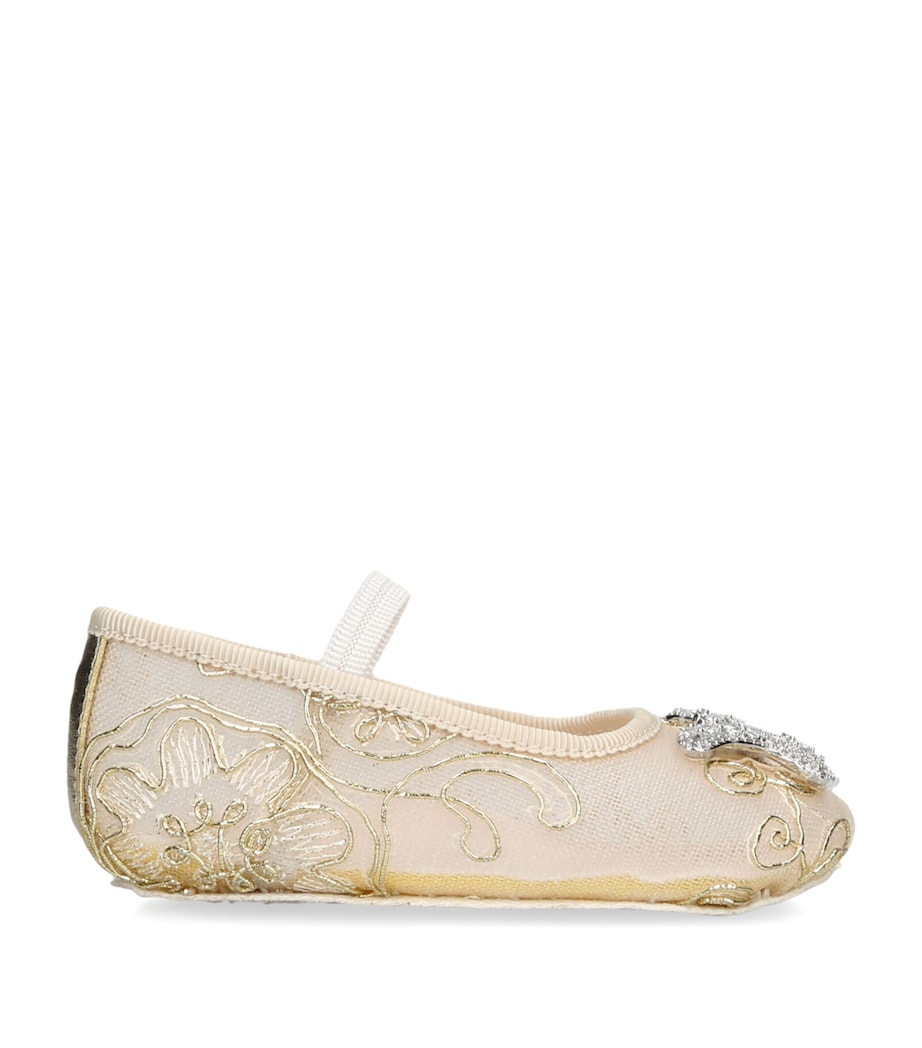 Aruna Seth Lace Odette Ballet Flats Gold Image 1