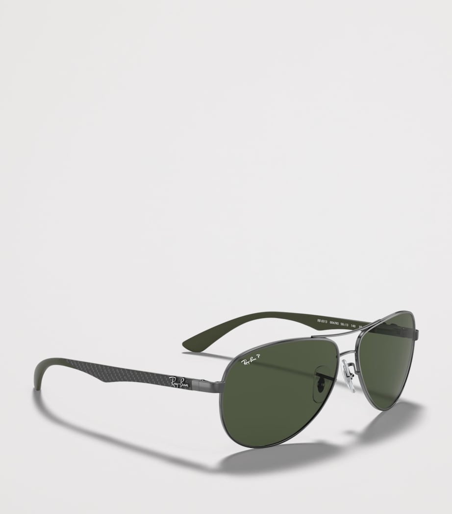 Ray-Ban Carbon Fibre Pilot Sunglasses Silver Image 5