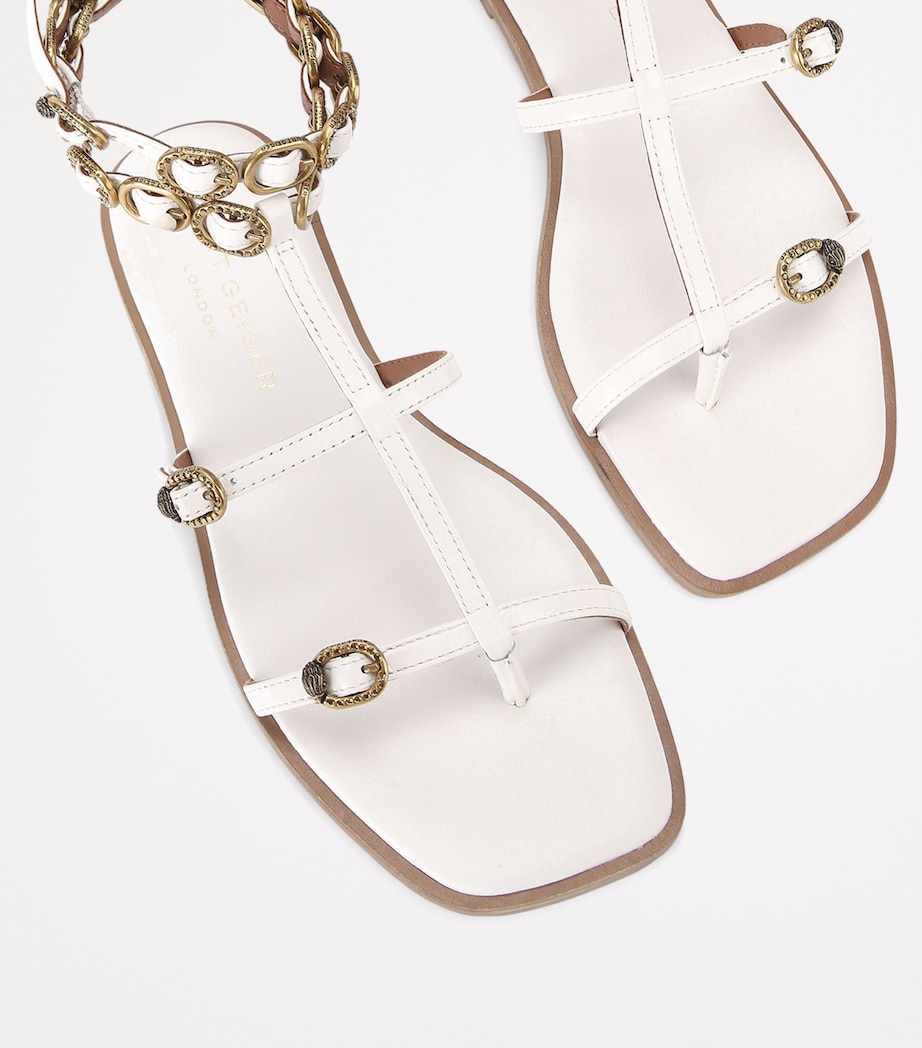 Kurt Geiger London Patent Leather Regent Gladiator Sandals White Image 4