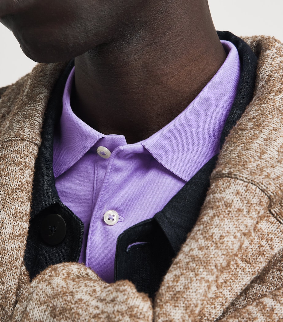 Polo Ralph Lauren Mens Cotton Slim-Fit Polo Shirt Powder Purple Image 3