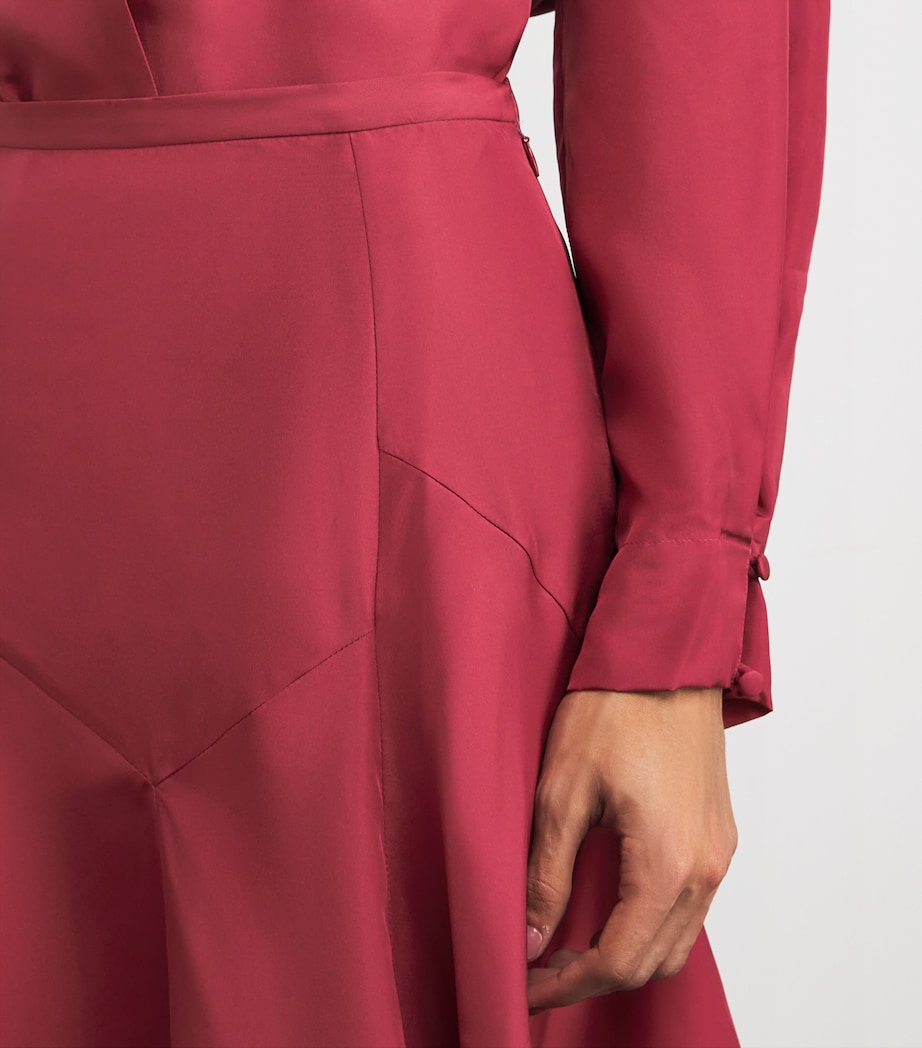 Silk Dorothy Midi Skirt BURGUNDY Image 6
