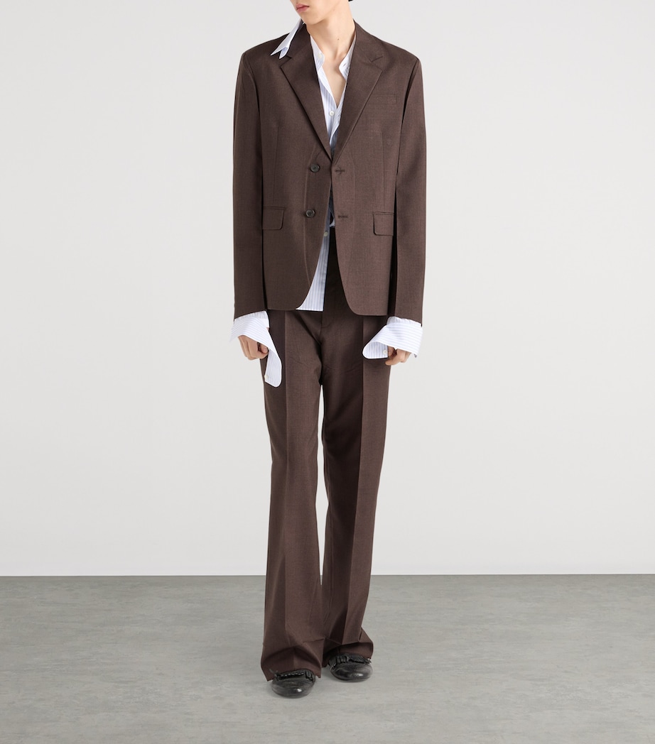 Mohair-Silk Straight Tailored Trousers F0192 Image 2