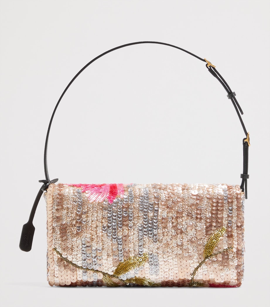 Valentino Garavani Silk Sequined DeVain Shoulder Bag Image 5