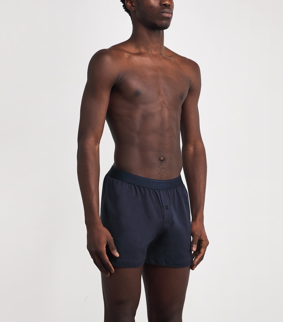 Superfine Cotton Boxer Shorts BUAA - NAVY Image 2