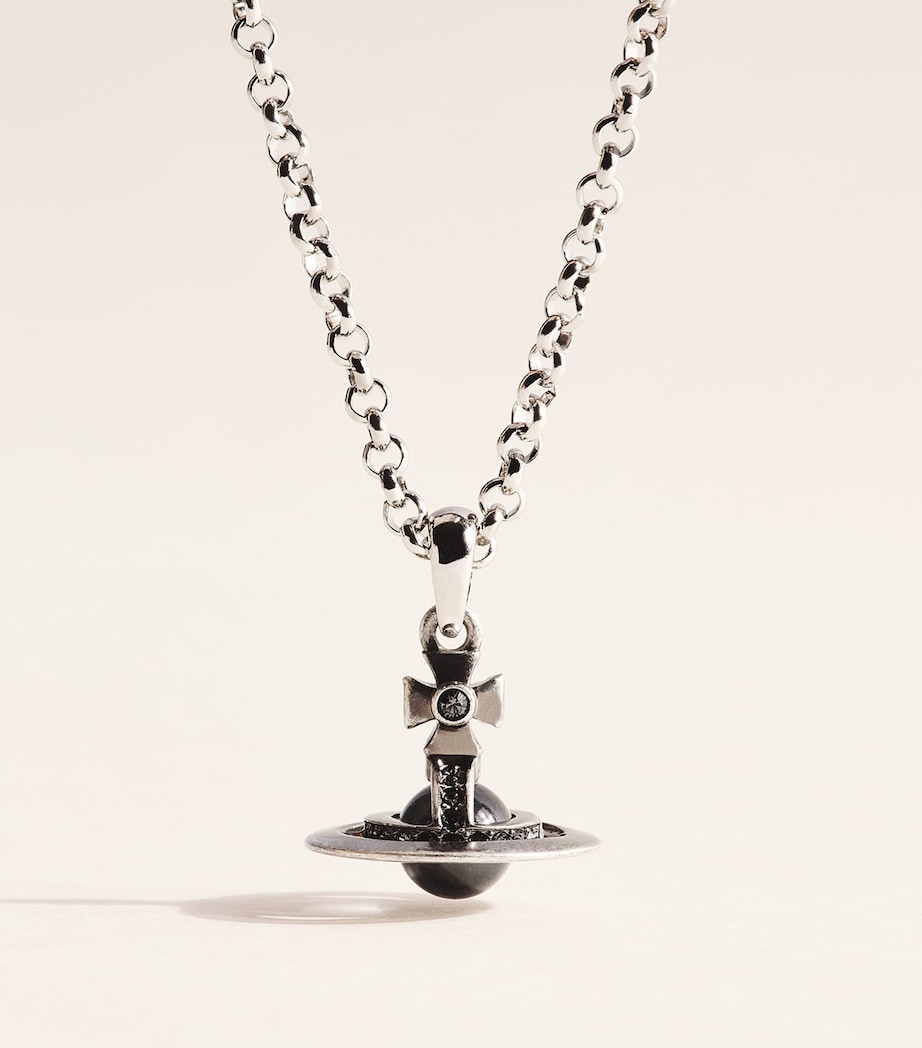 Vivienne Westwood New Petite Orb Necklace Oxi Slv/pl/sncr Image 1